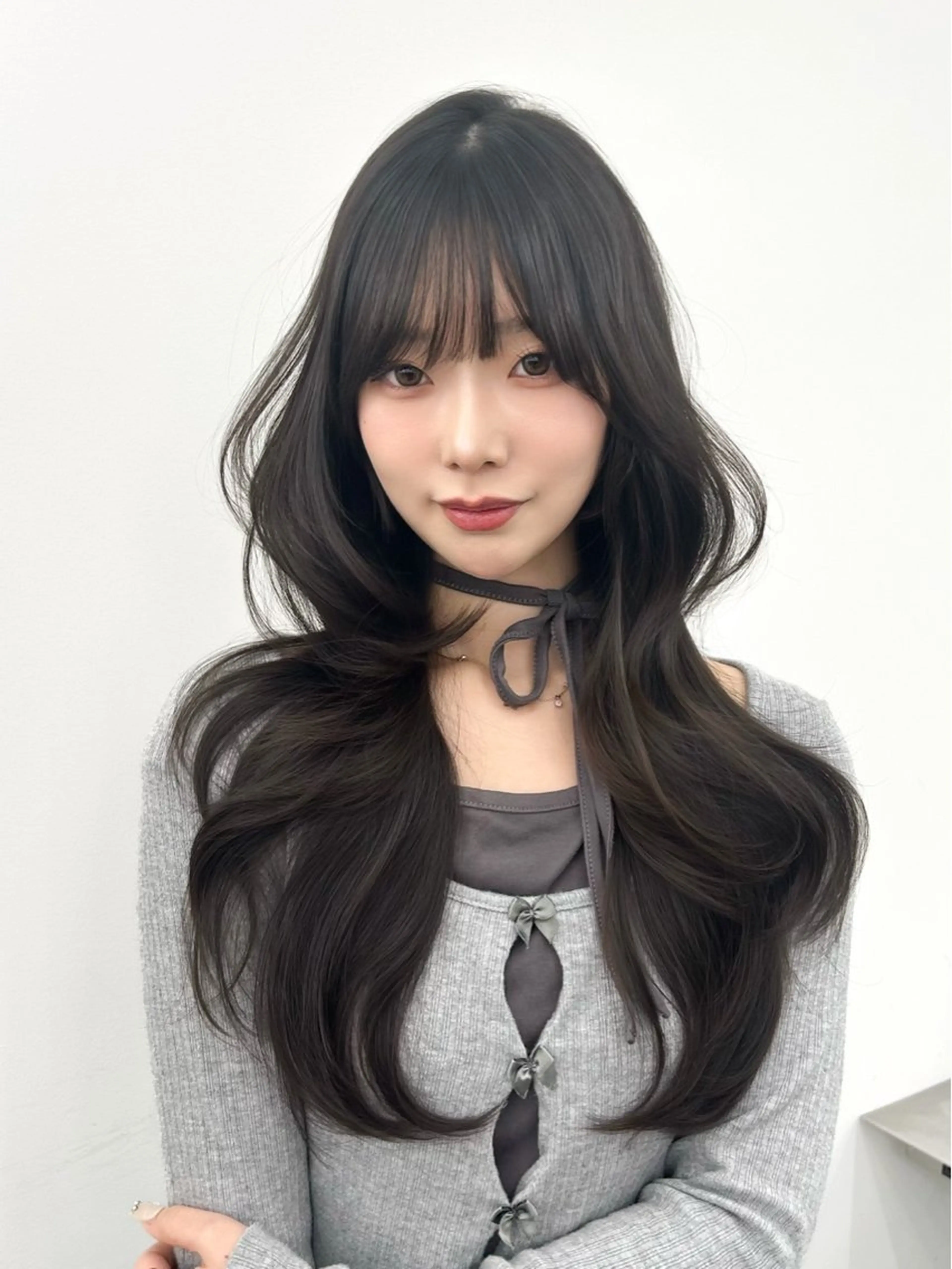 ロング カラー 透明感カラー 韓国風ヘア レイヤーカット カット ヘアカラー トリートメント 韓国ヘア/顔周り ヘアセット/加藤優里のヘアスタイル