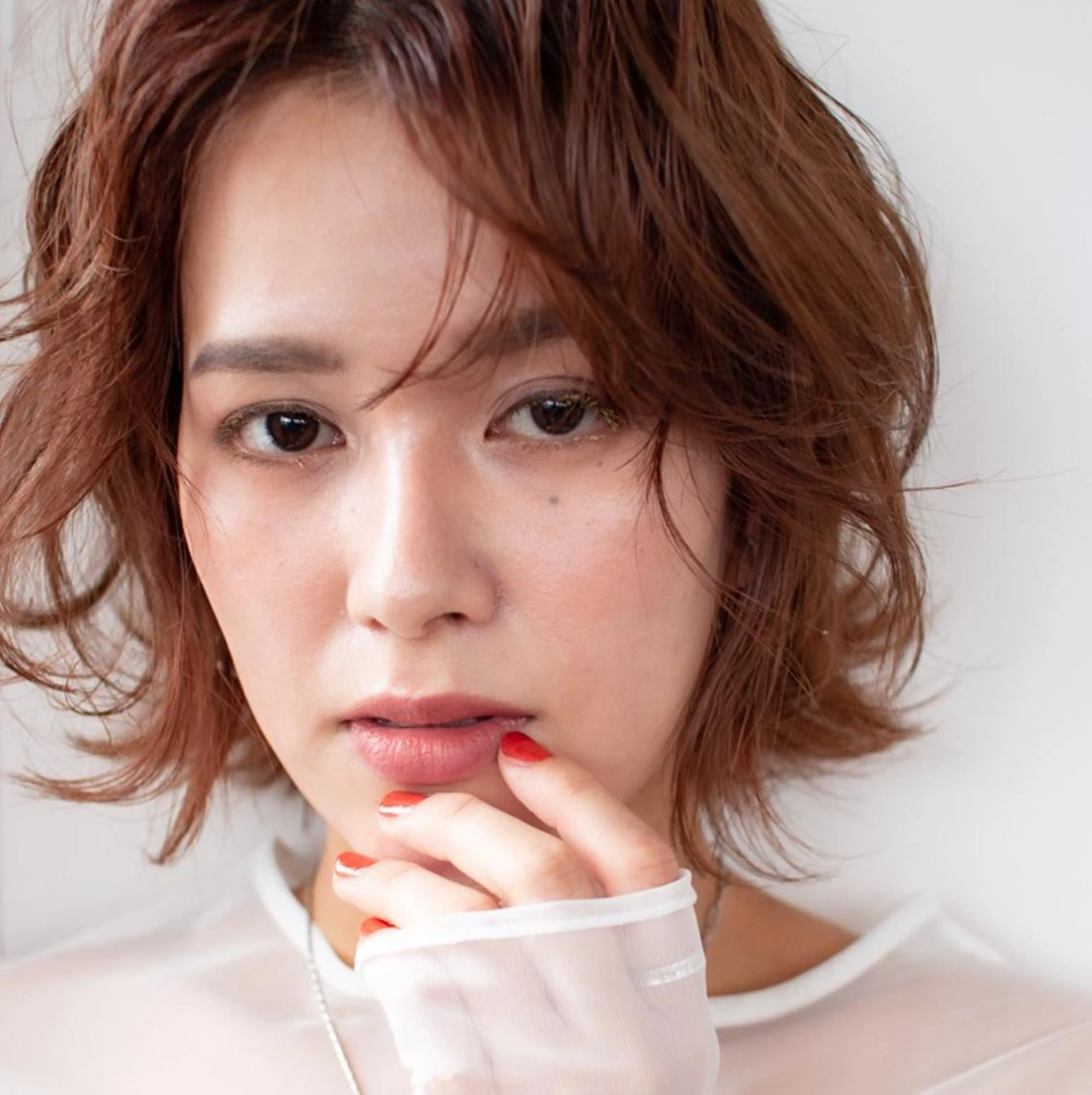 ミディアム パーマ ボブ 似合わせヘア🤍 面田法子のヘアスタイル