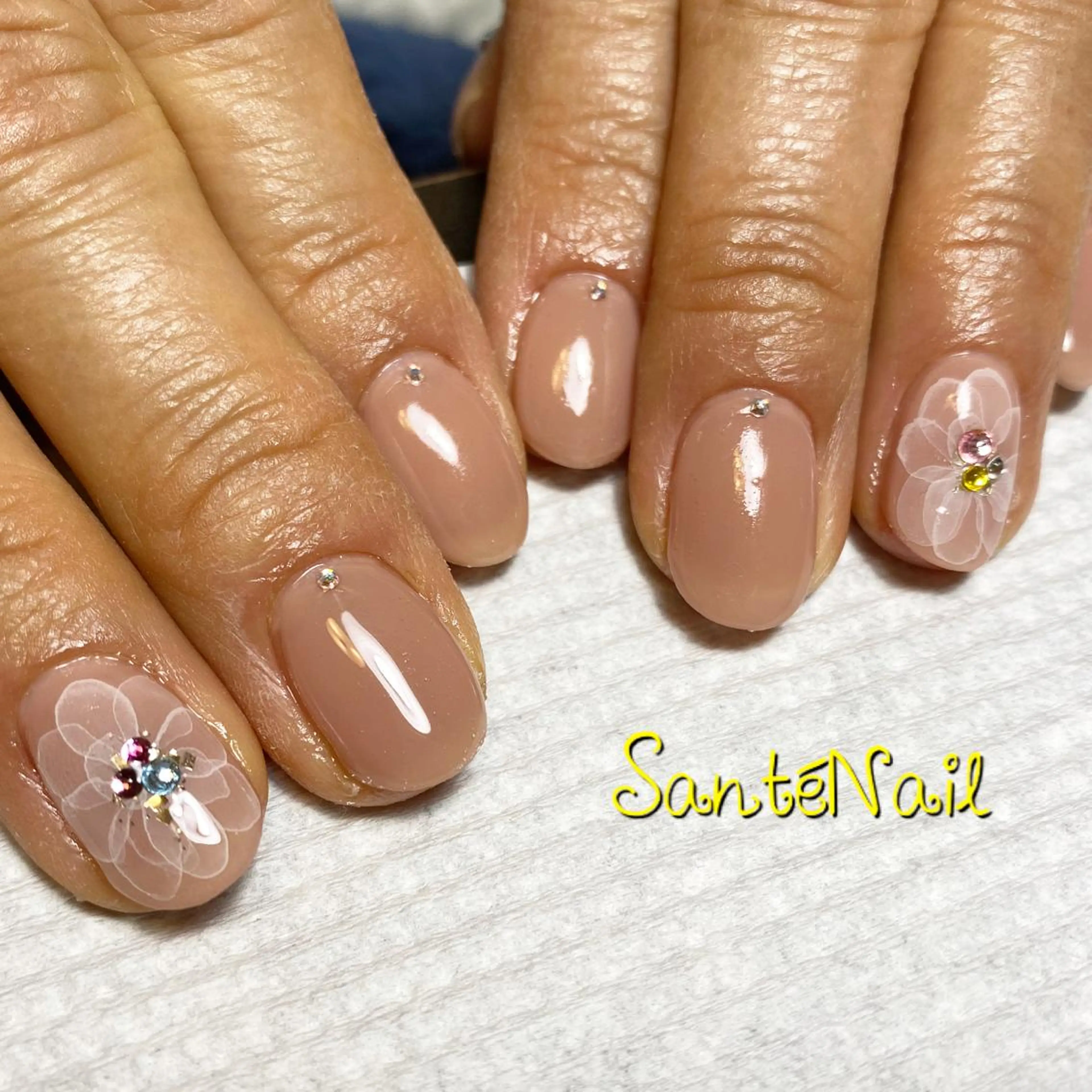 ネイル フラワーネイル ジェルネイル SantéNail SAYAKAのネイルデザイン