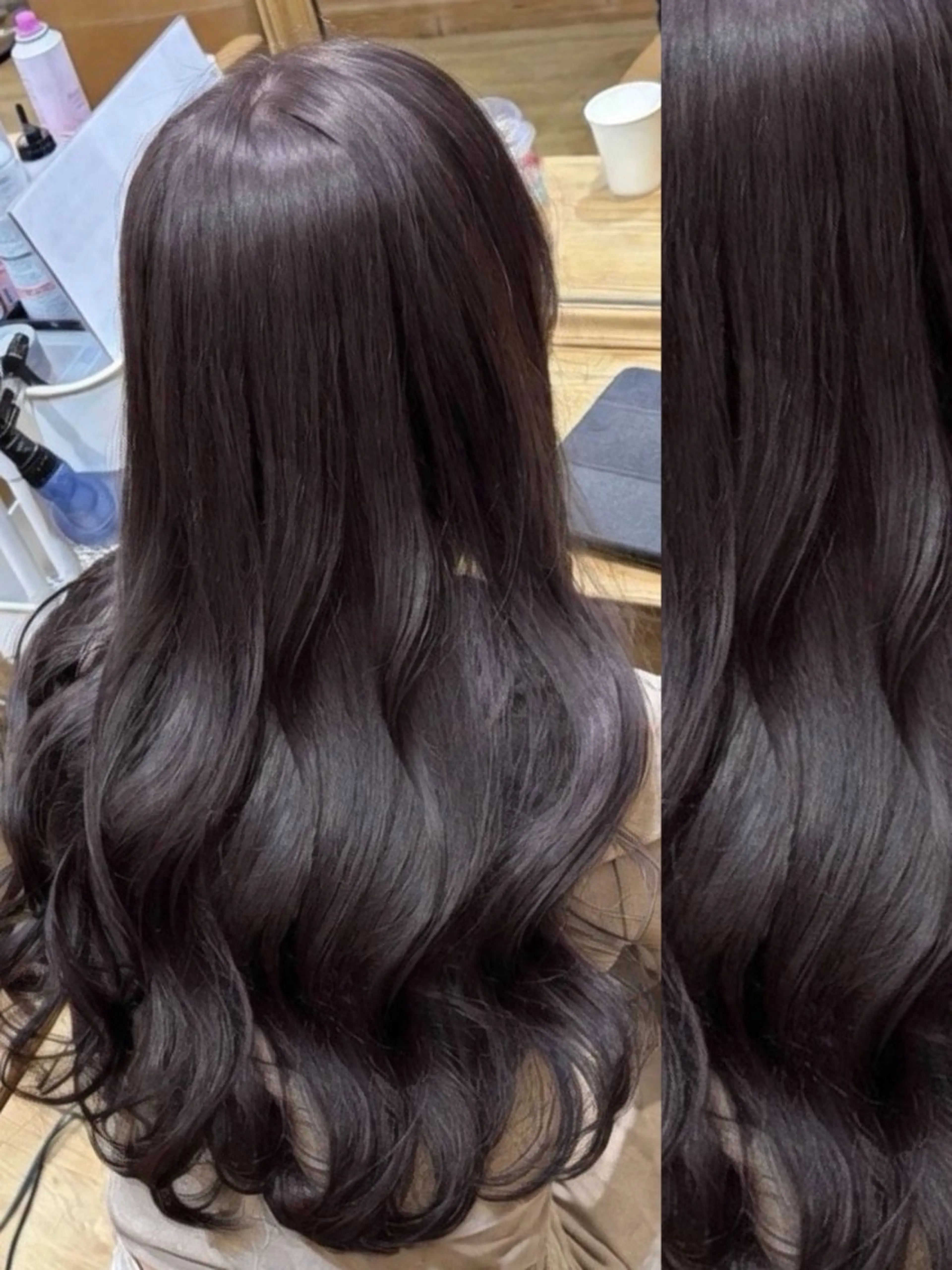 ロング カラー アッシュ ベージュカラー ブリーチ 透明感カラー グレージュ ヘアカラー トリートメント 👑髪質改善wカラー /ハイトーン/アユカのヘアスタイル