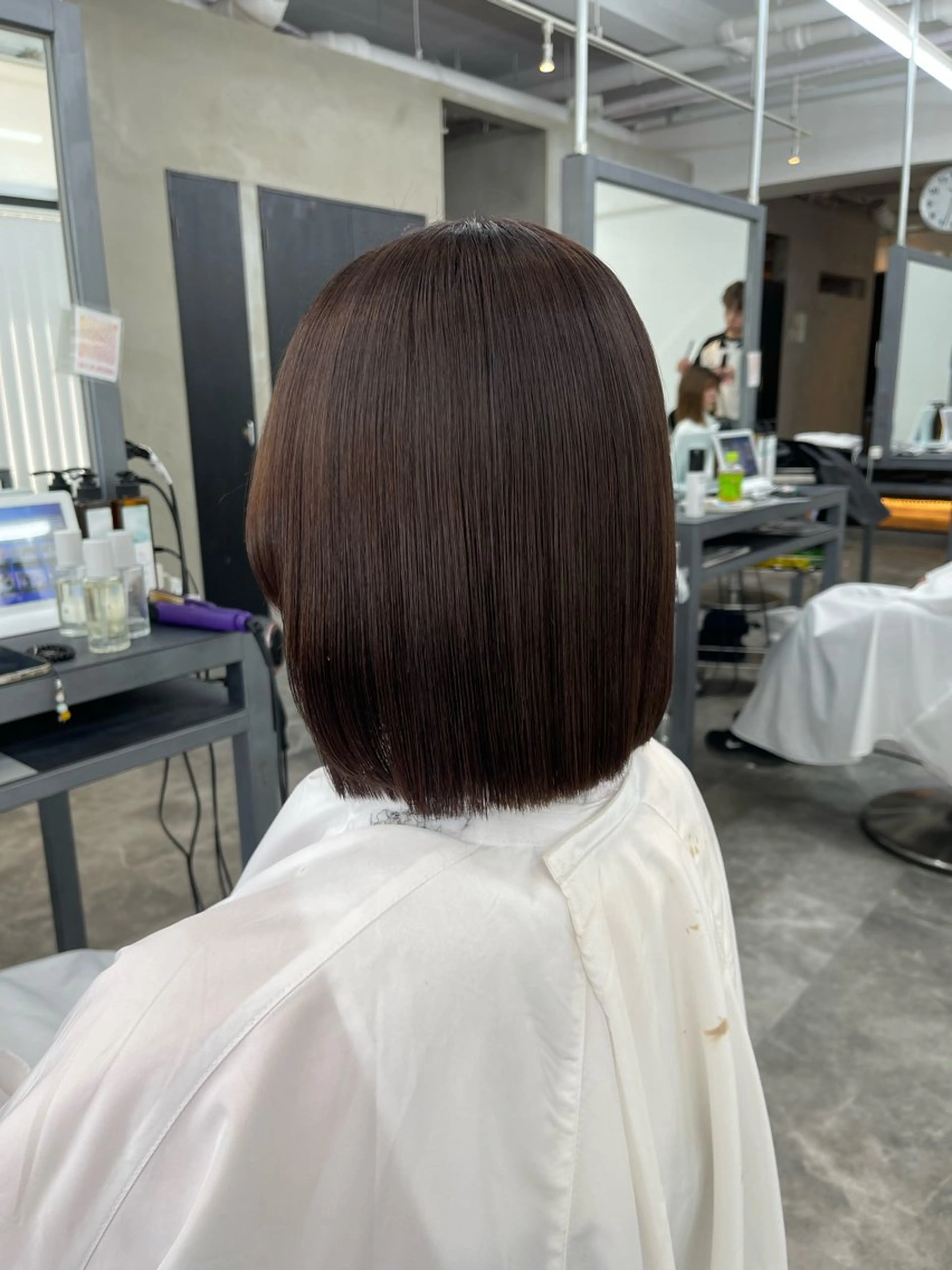 ミディアム 縮毛矯正 縮毛矯正🐼暖色 根本侑季のヘアスタイル