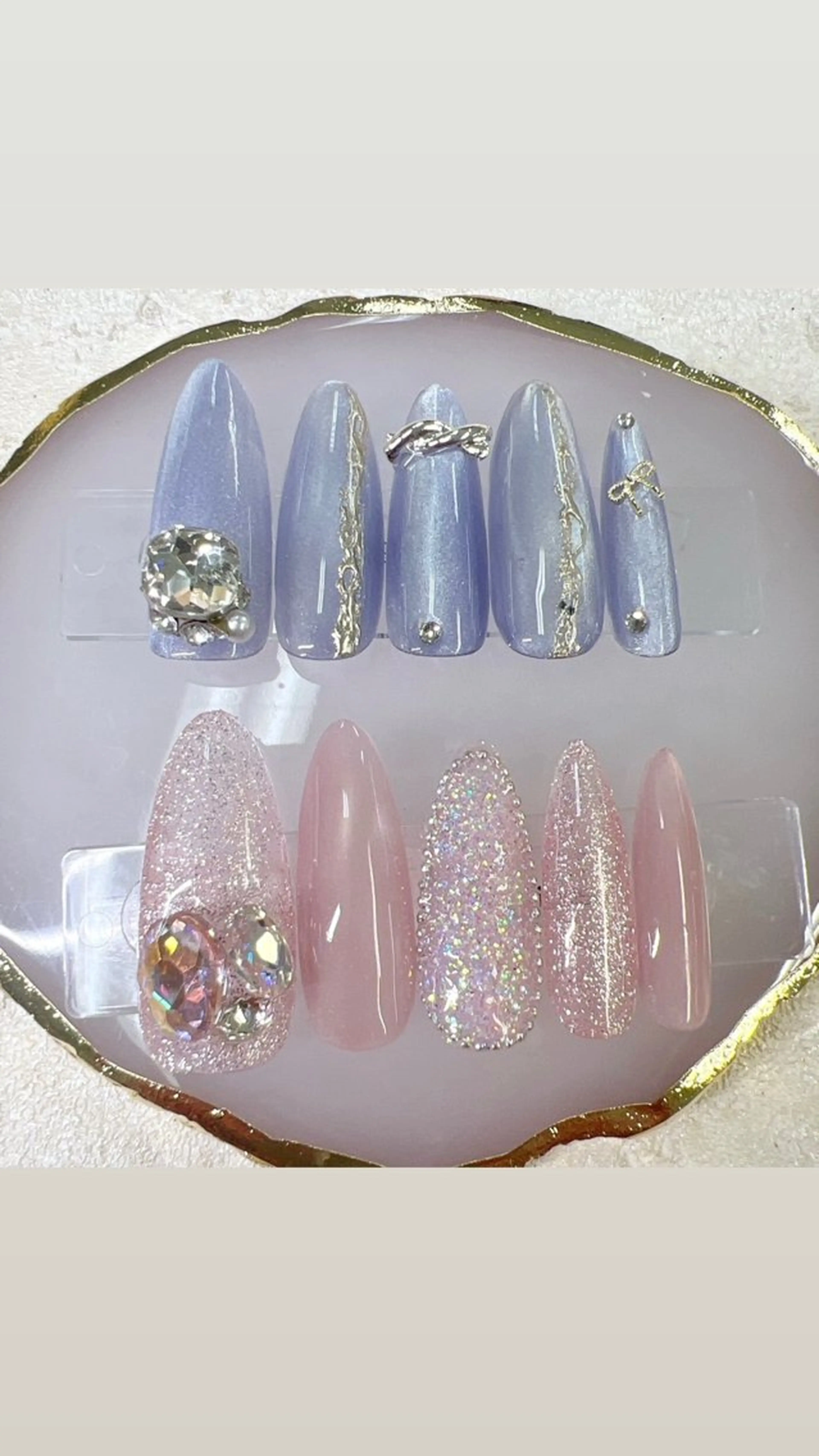 ネイル フレンチネイル ジェルネイル ガラスフレンチ 韓国ネイル マグネットネイル Queeens nailのネイルデザイン