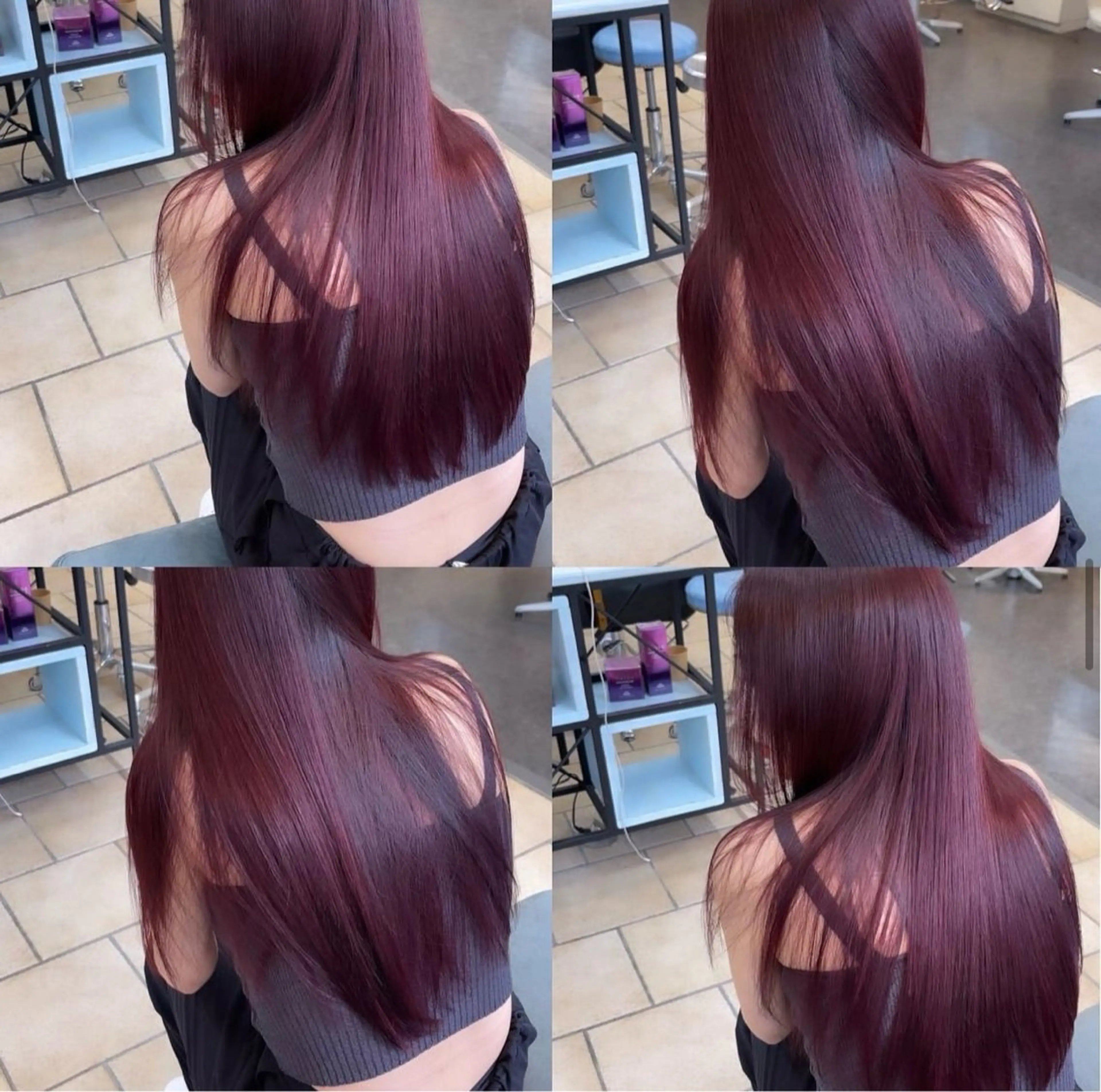 ロング ピンクラベンダー 渡辺 杏斗龍のヘアスタイル