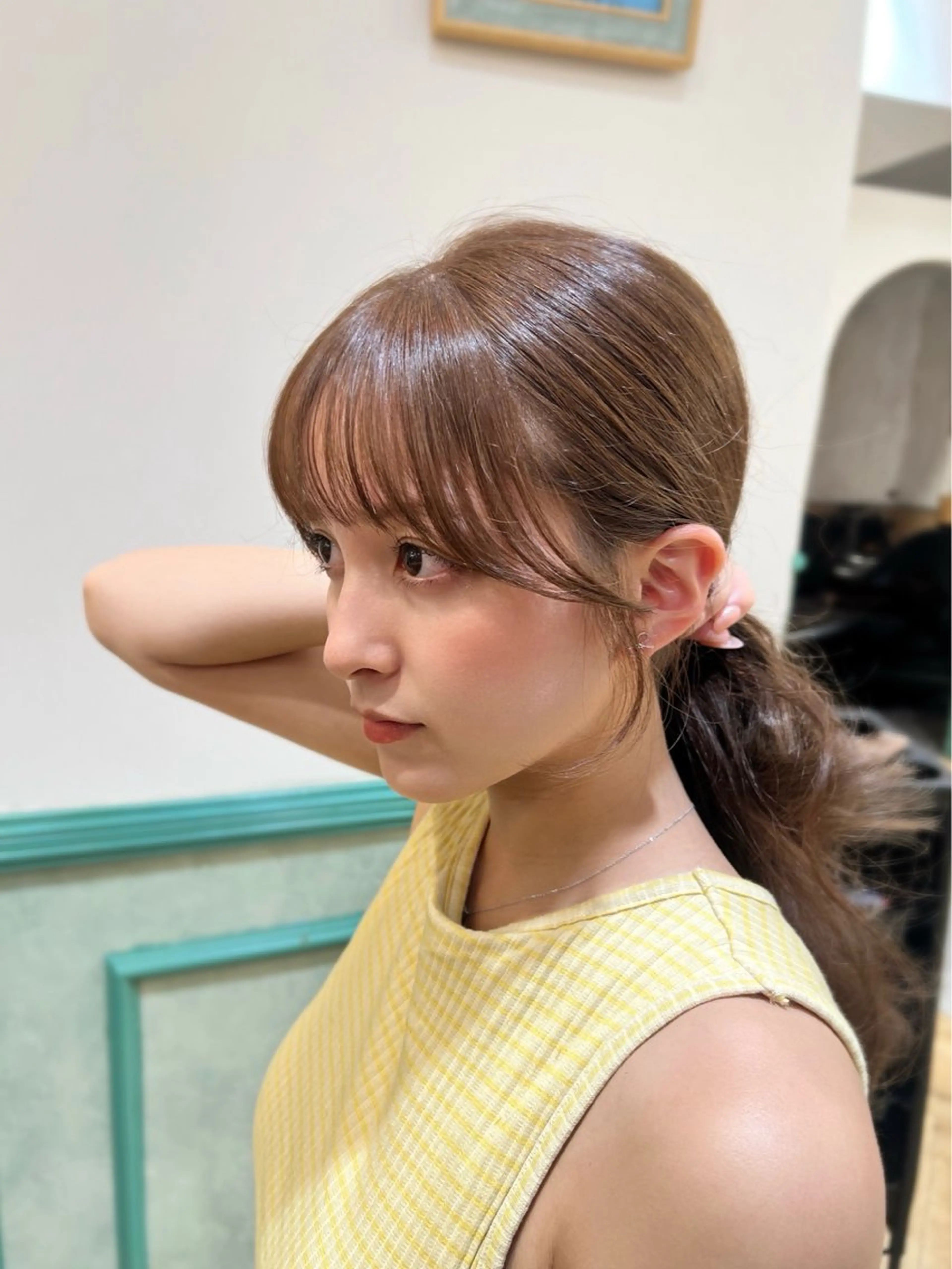 セミロング 韓国レイヤーカット/ 縮毛矯正/羽田航のヘアスタイル