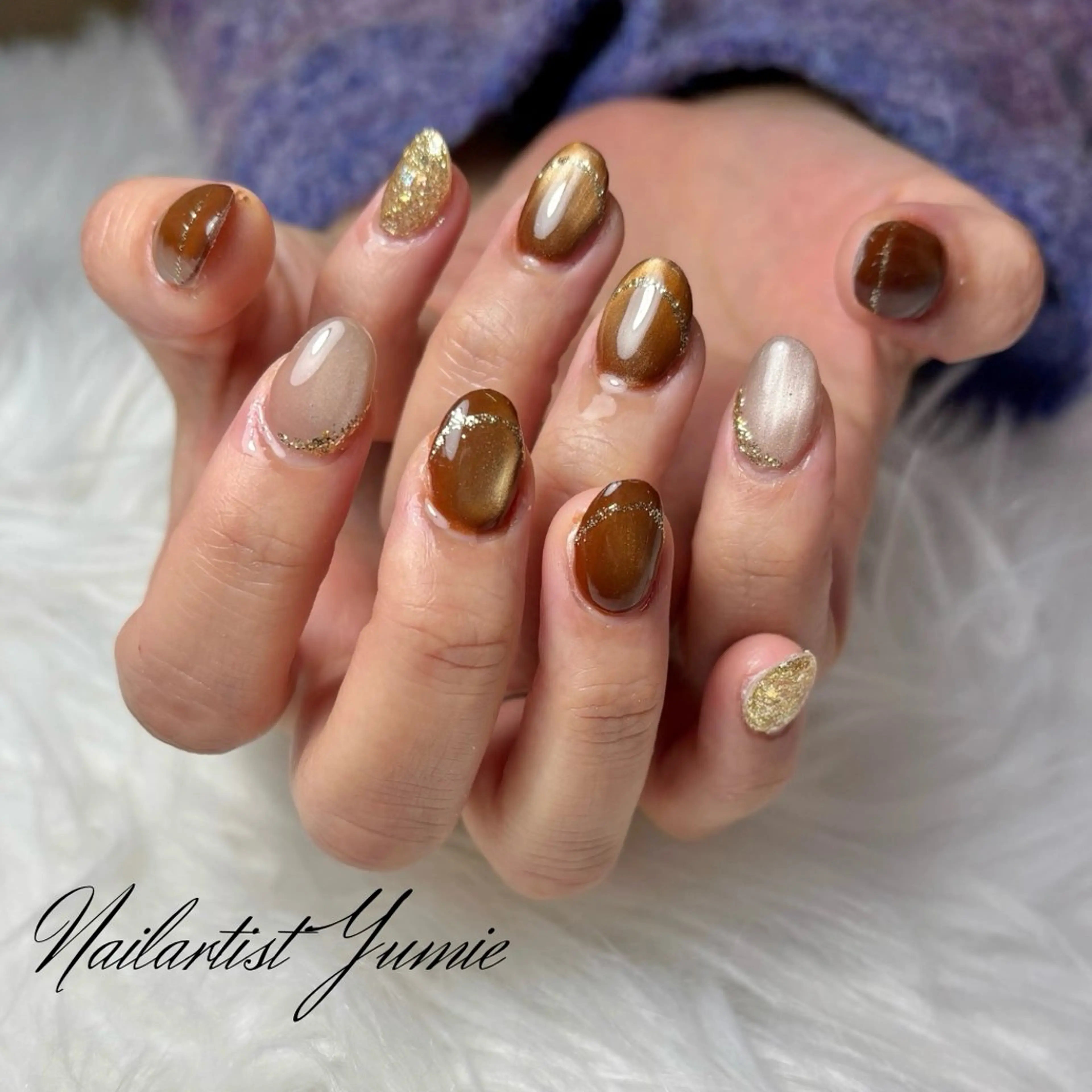 ネイル マグネットネイル NAILSALON en+沖縄市美原のネイルデザイン