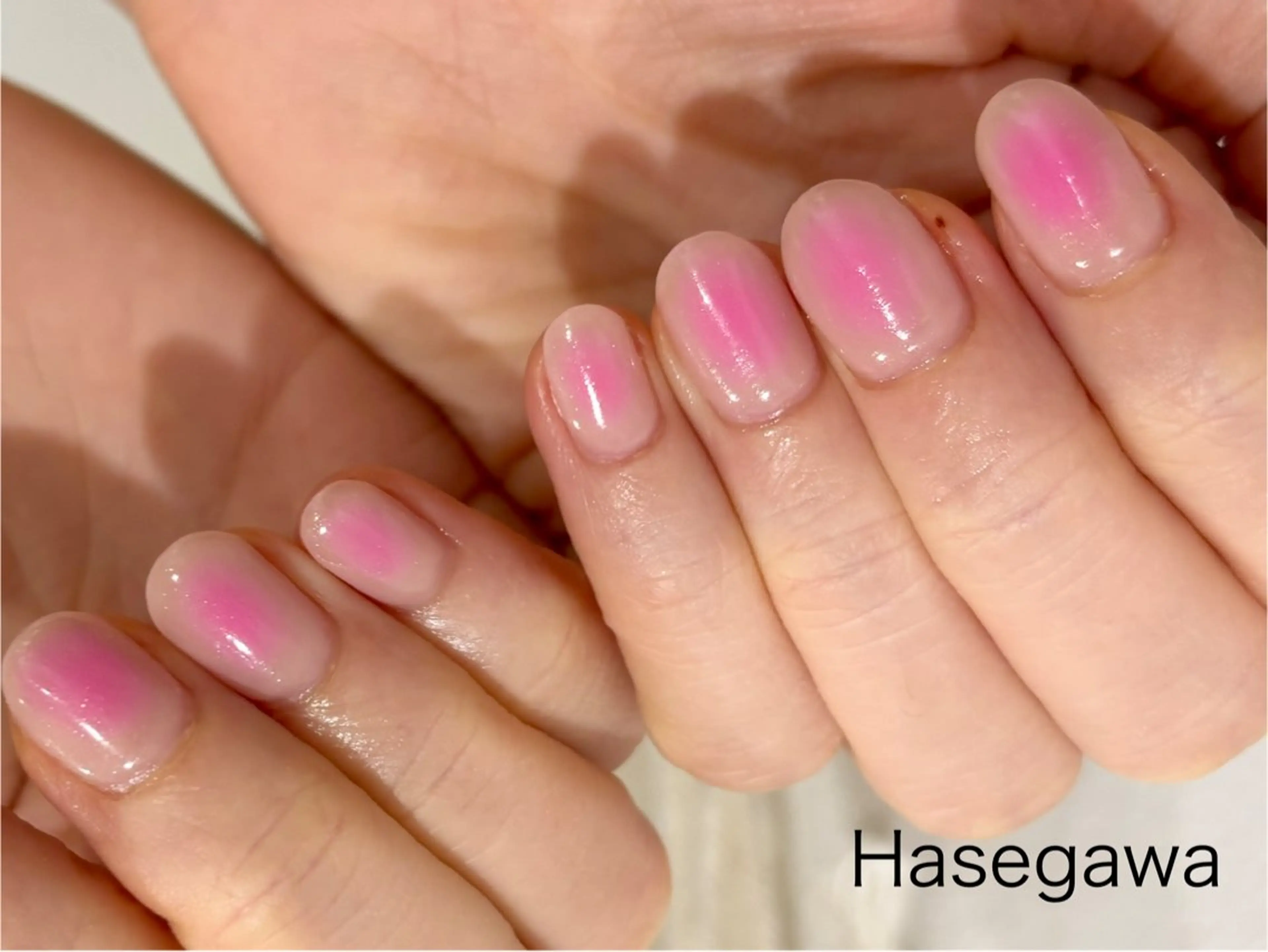 ネイル チークネイル ピンク ストーンネイル ハンドネイル DROP所属・DROP 長谷川のネイルデザイン