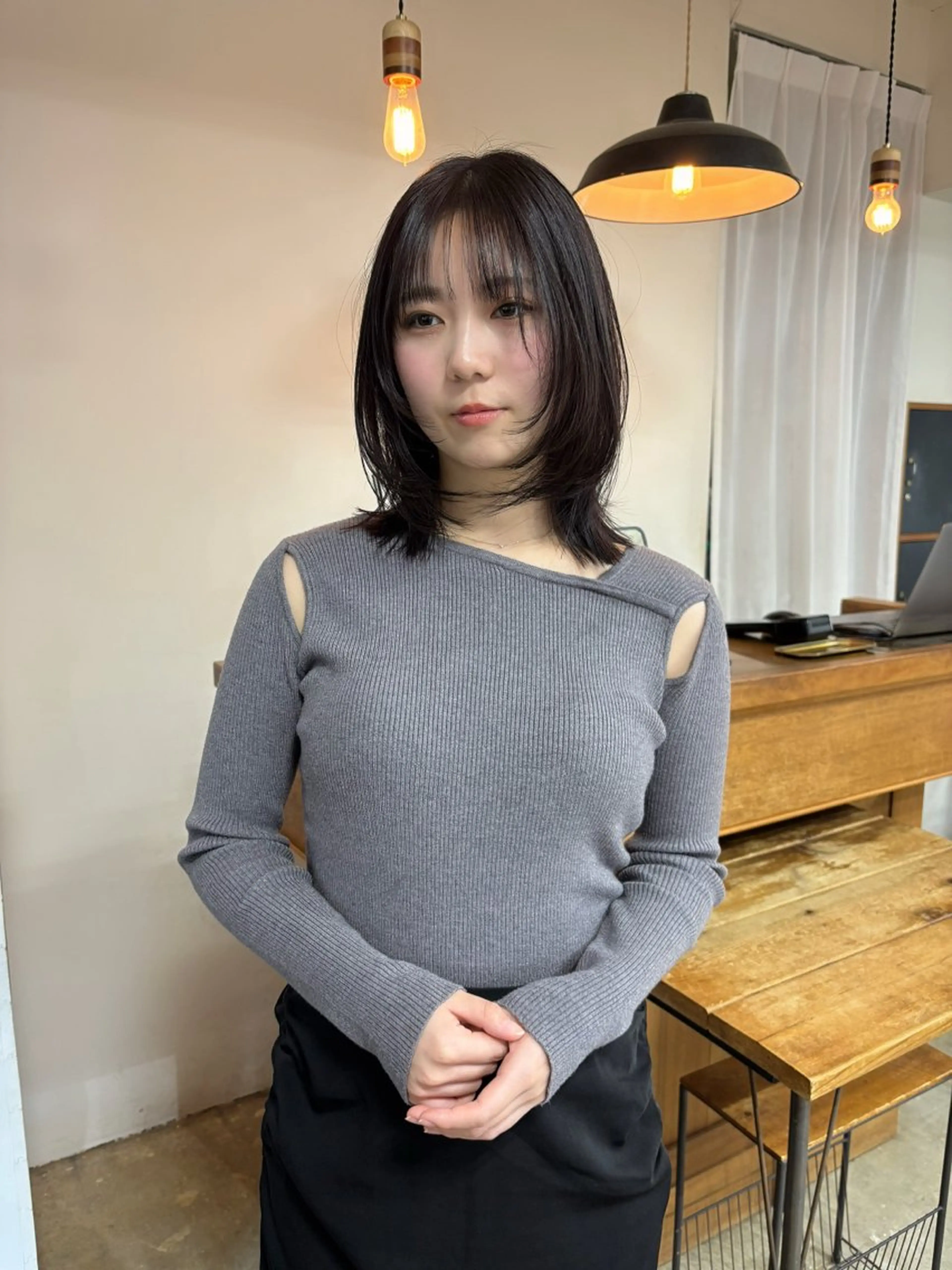 ミディアム カラー ヘアカラー トリートメント ボブ&顔まわりレ イヤー♡TOMOE♡のヘアスタイル