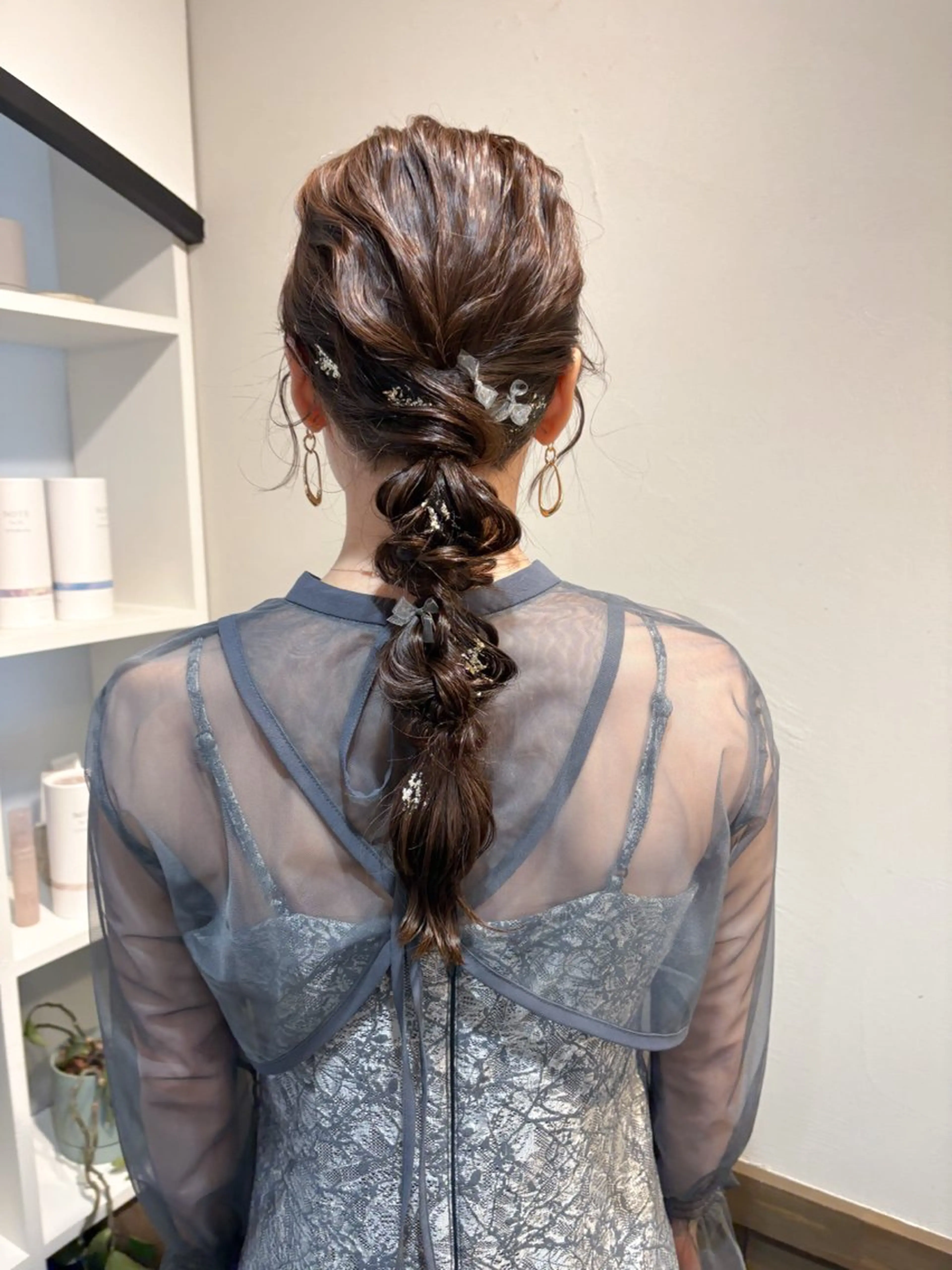 セミロング ヘアアレンジ ヘアセット アレンジ/新宿 透明感カラー/ヤノのヘアスタイル