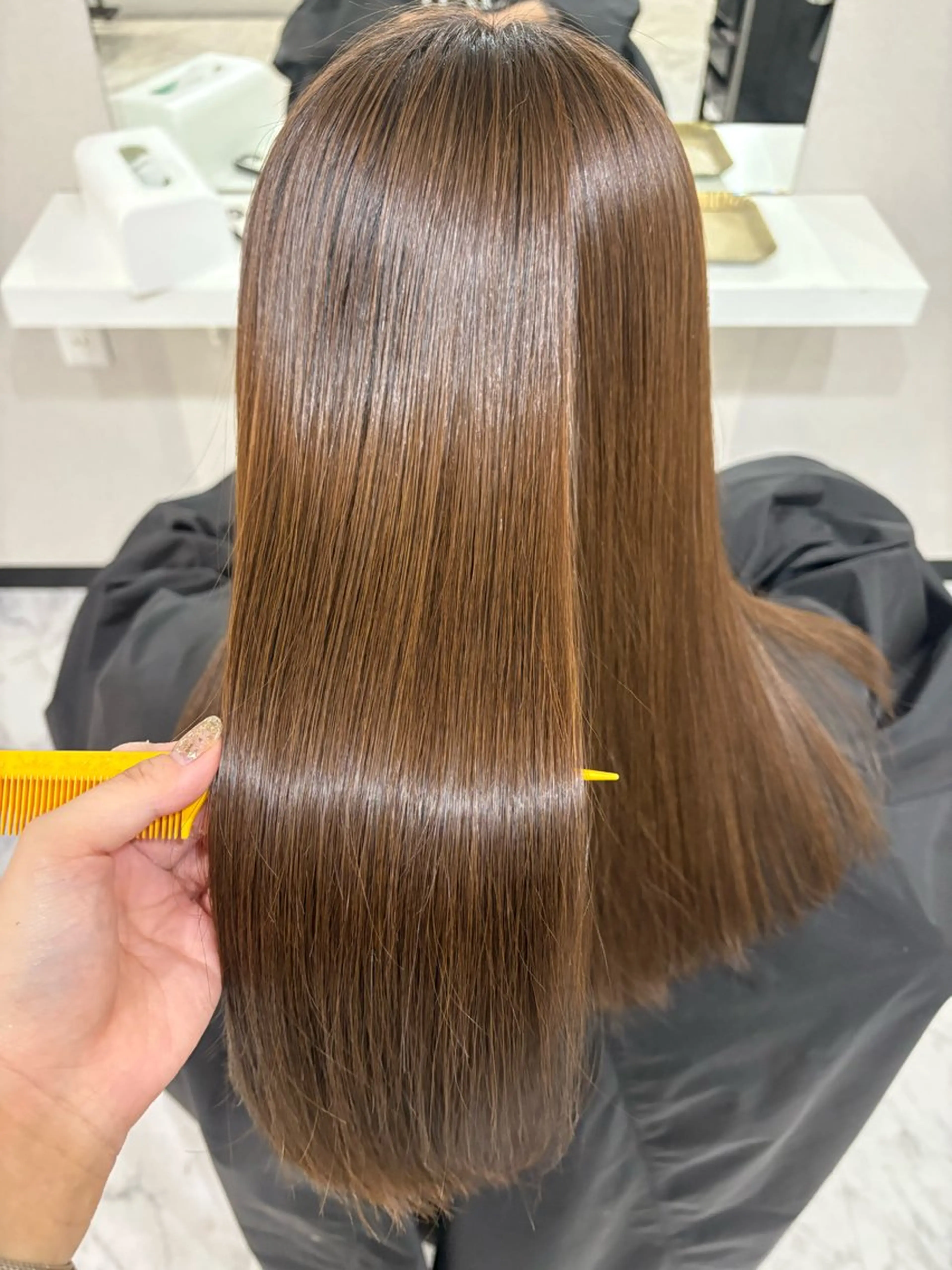 ロング レイヤー/ウルフ/ 縮毛矯正/照井友梨のヘアスタイル