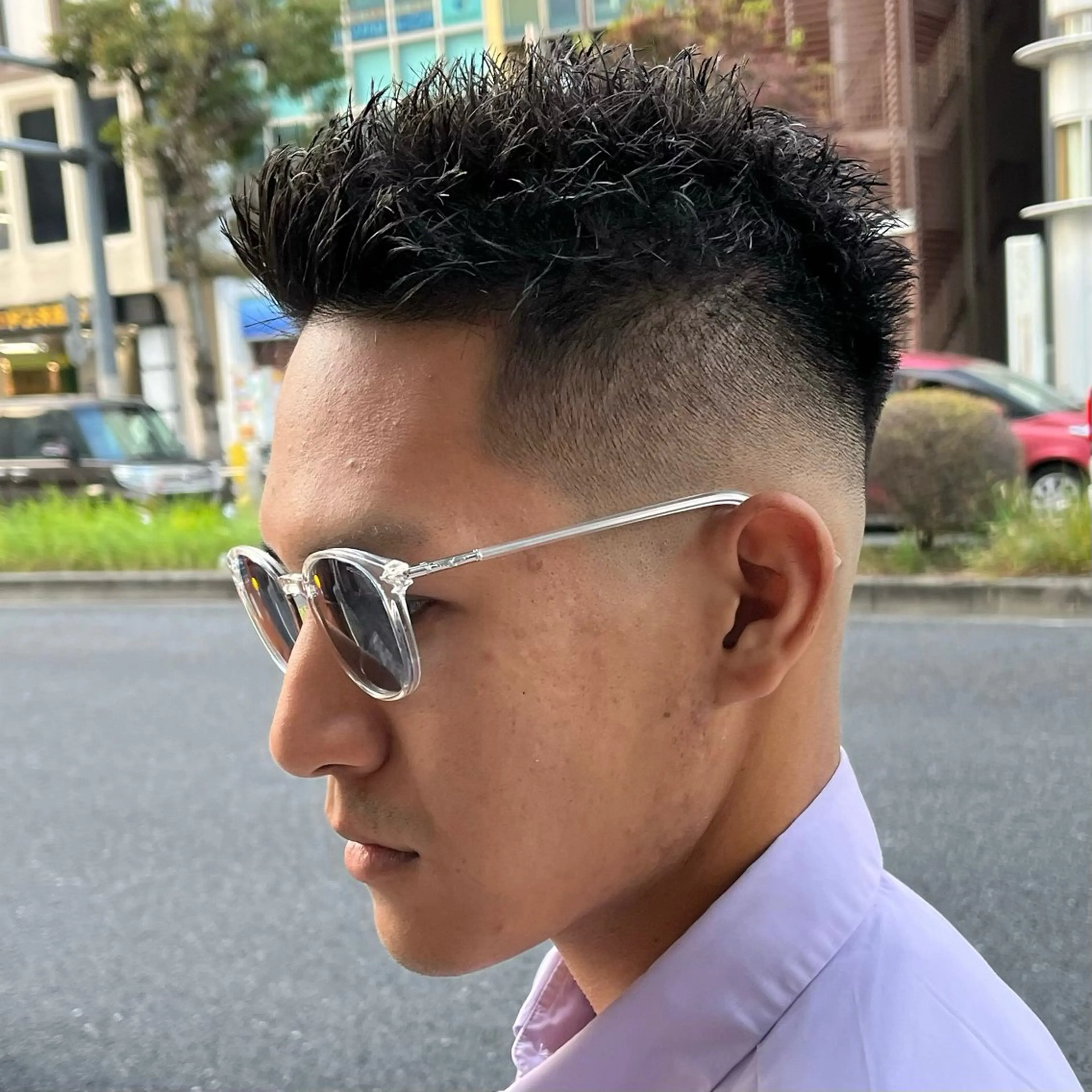 ショート メンズ フェードカット メンズパーマ スキンフェード スパイキーショート ショートヘア カット 立川/メンズパーマ 厚進太郎のヘアスタイル