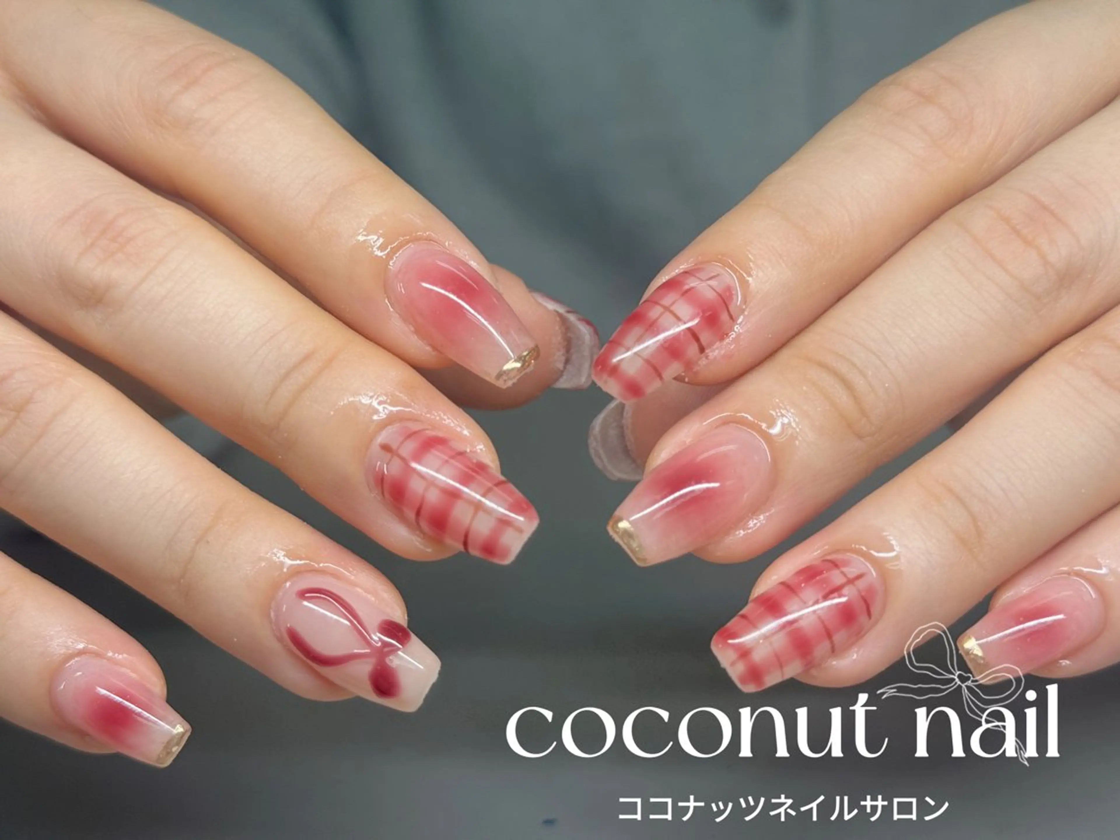 ネイル べっ甲ネイル フレンチネイル キラキラネイル マグネットネイル 大理石ネイル(マーブル) ハンドネイル 神田 ココナッツのネイルデザイン