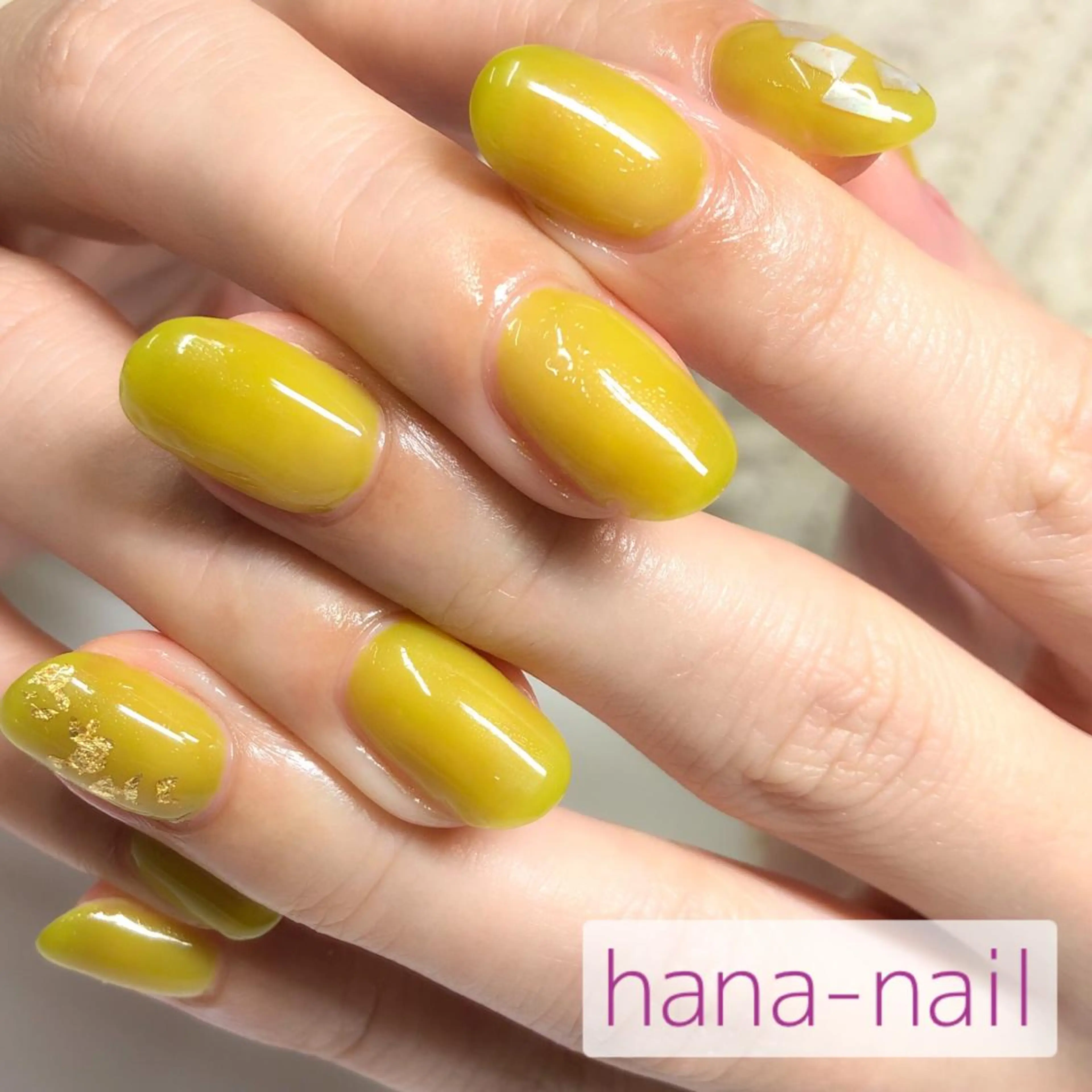 ネイル アートネイル グリーン Kao hana-nailのネイルデザイン