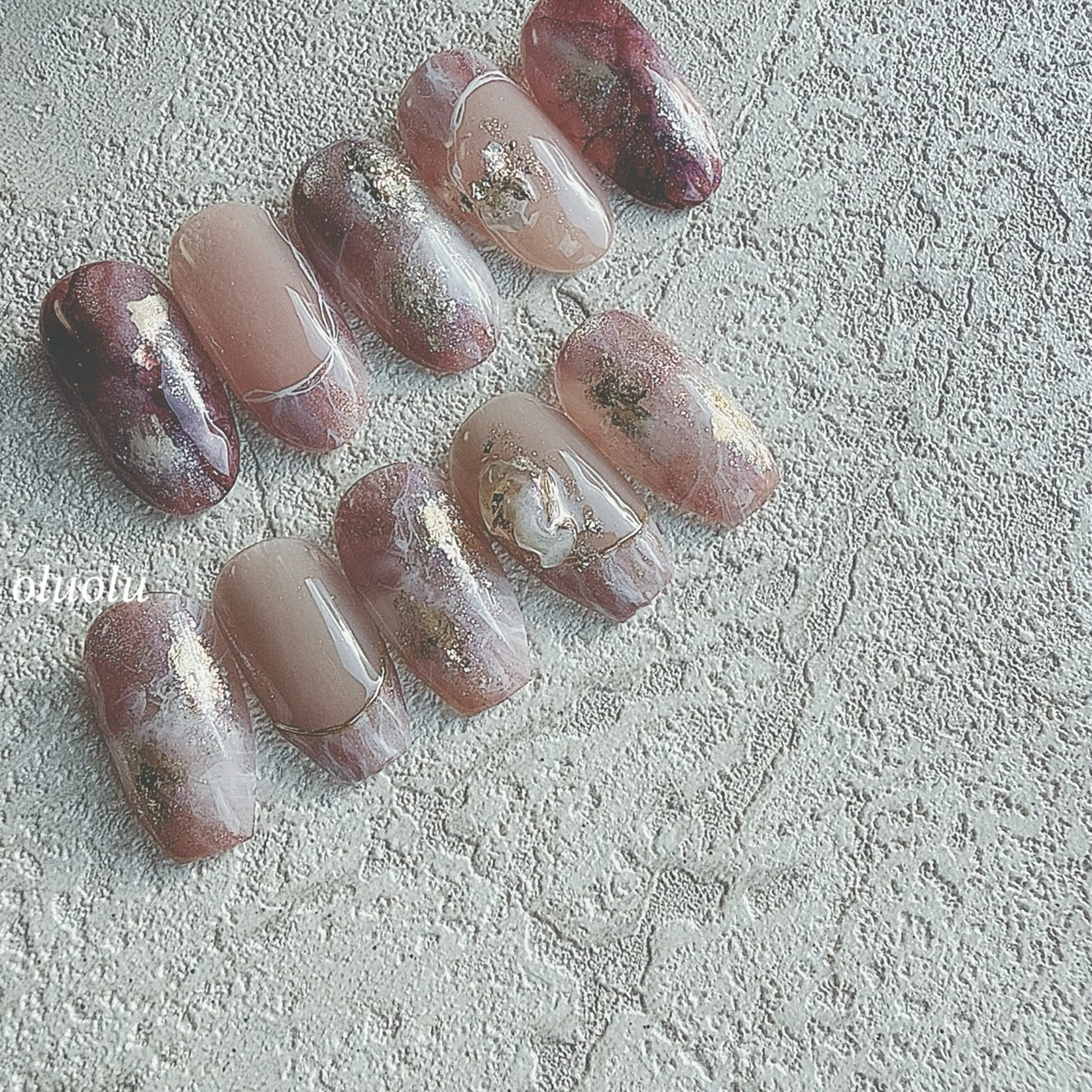 ネイル ニュアンスネイル ピンク ハンドネイル 大村 紬華のネイルデザイン