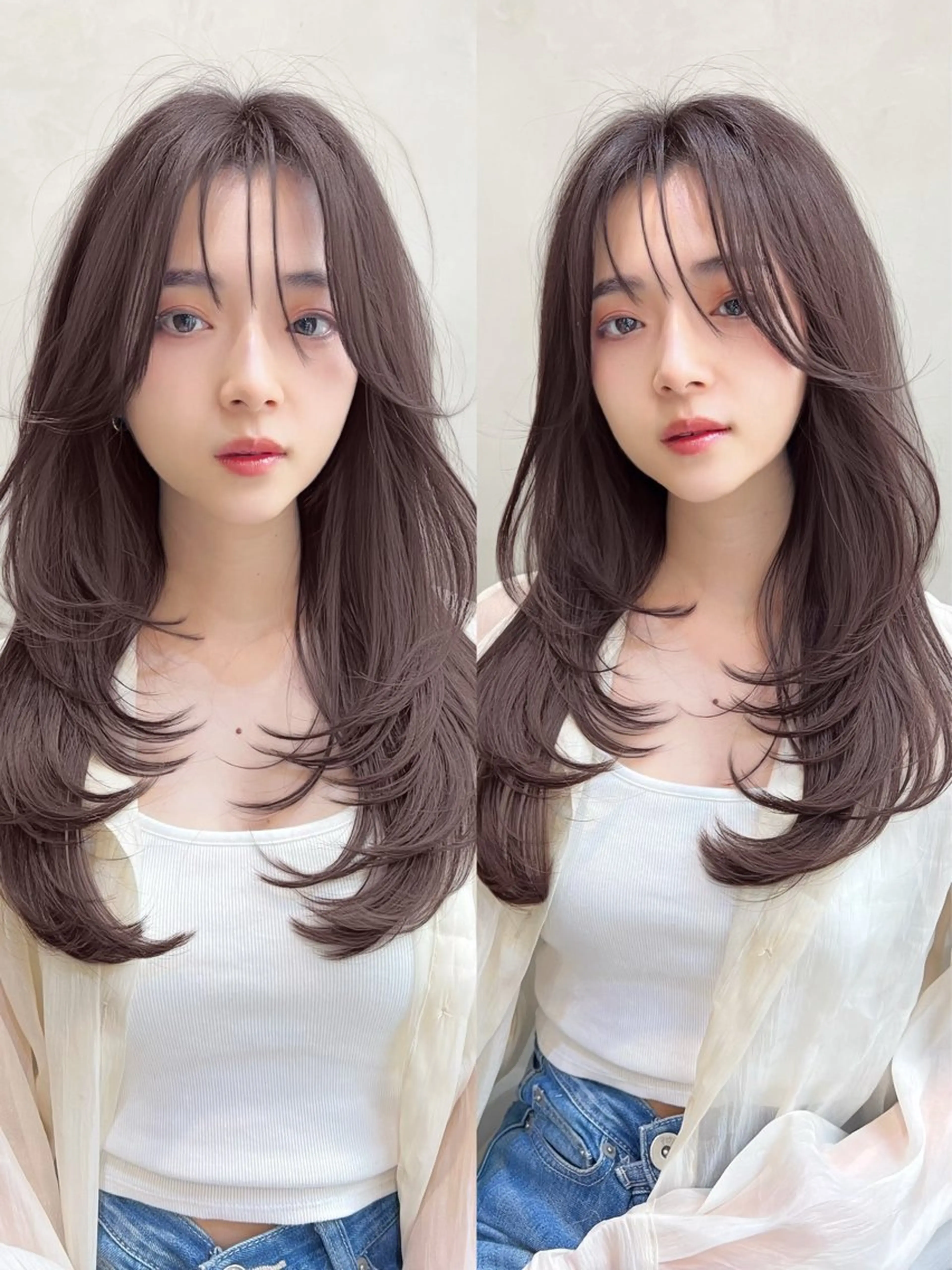 ロング レイヤーカット／韓国 🤎きのした いちかのヘアスタイル