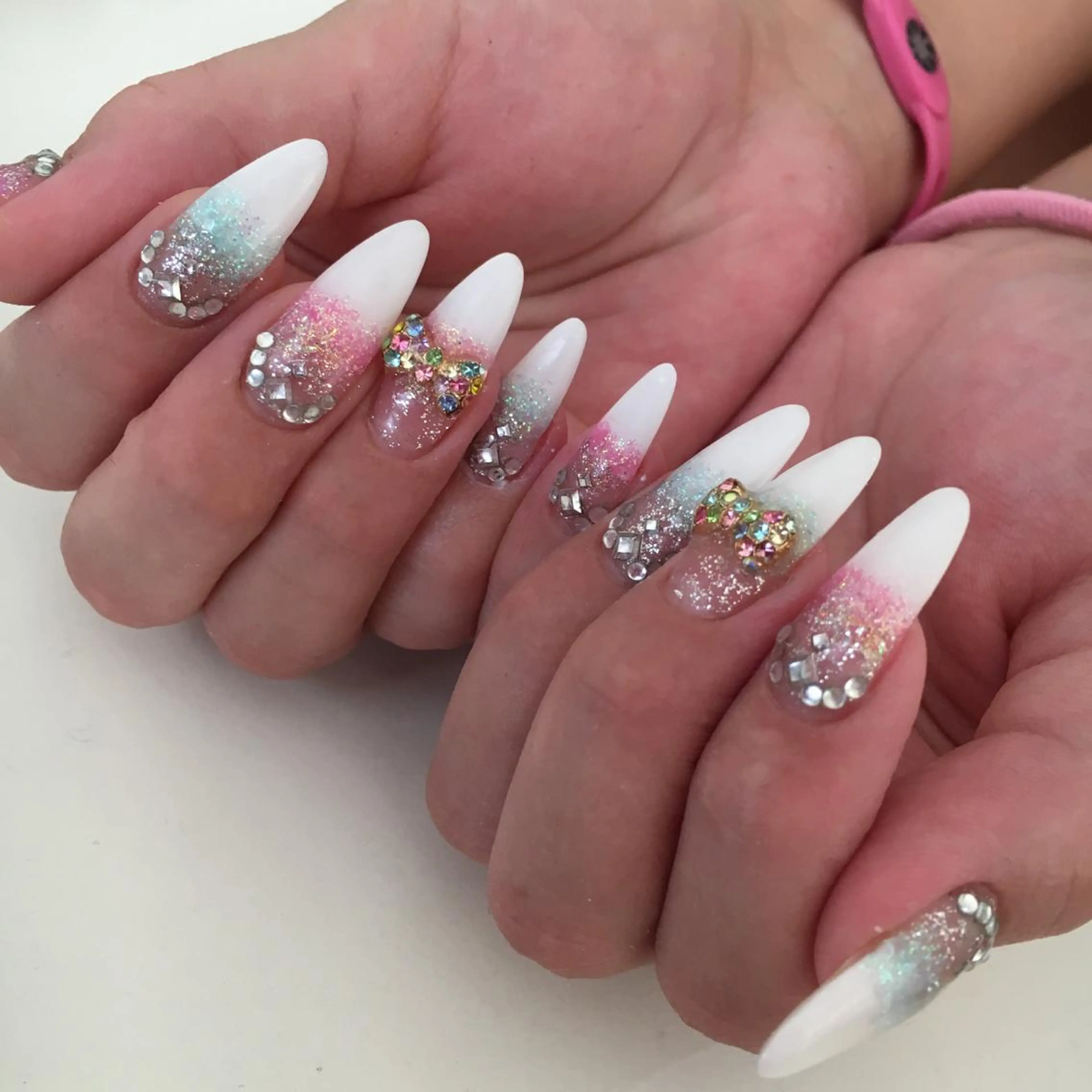 ネイル アートネイル 長さ出し ♡ miyaのネイルデザイン