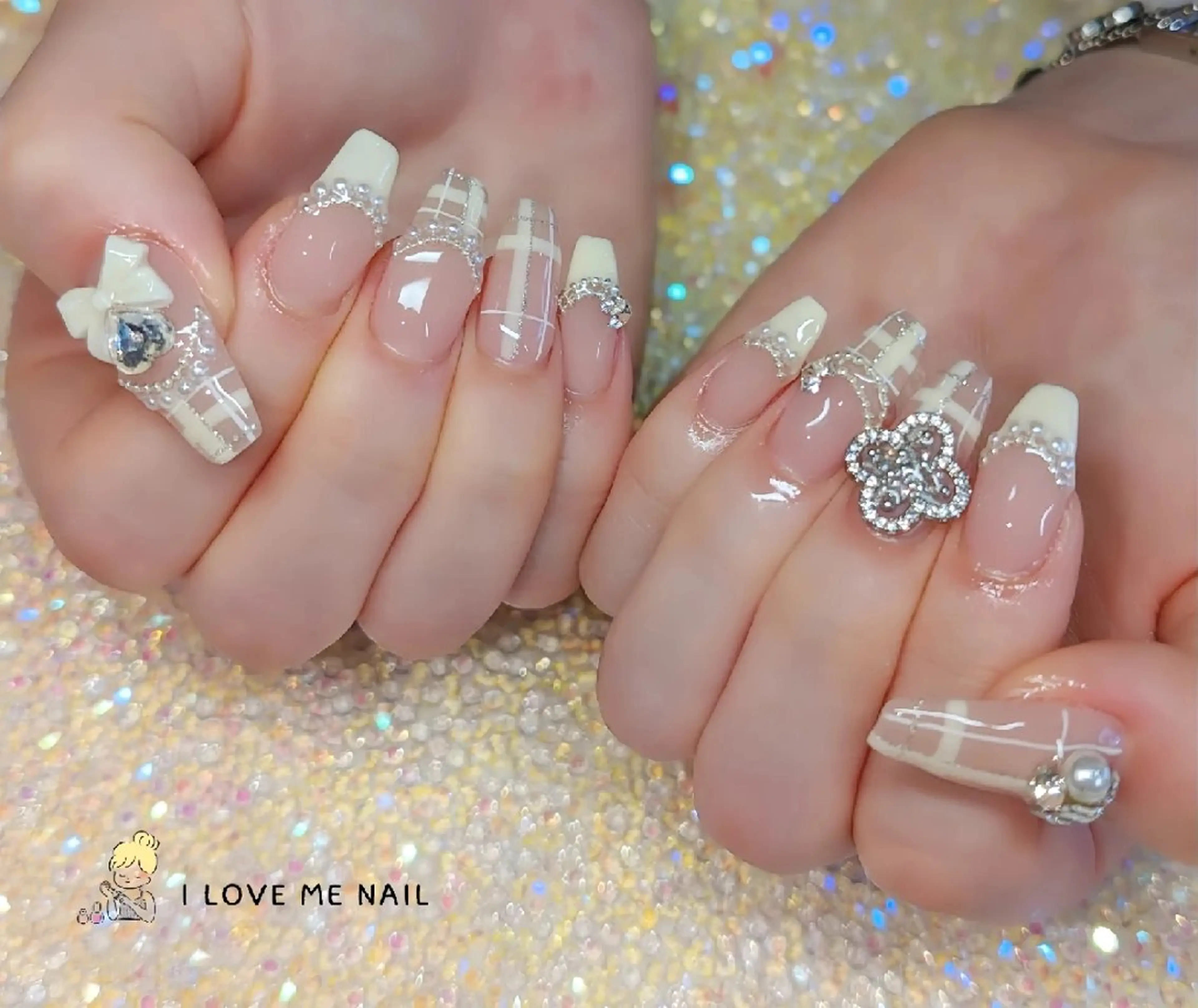 ネイル 長さ出し ジェルネイル ハート 韓国ネイル マグネットネイル ハンドネイル I LOVE ME NAIL.｡.:*♡のネイルデザイン