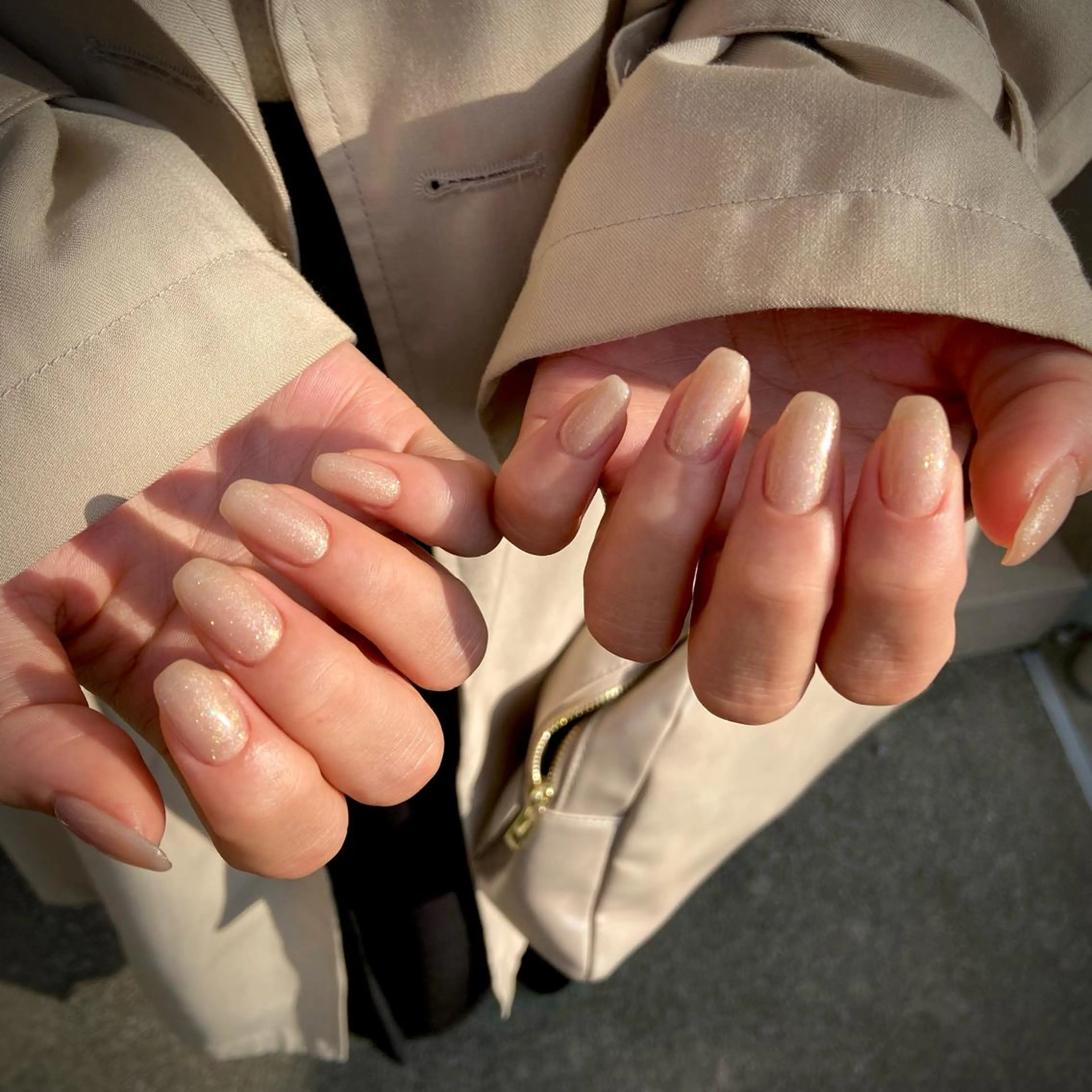 ネイル オーロラネイル カジュアル 長さ出し ジェルネイル 韓国ネイル MH Nailのネイルデザイン