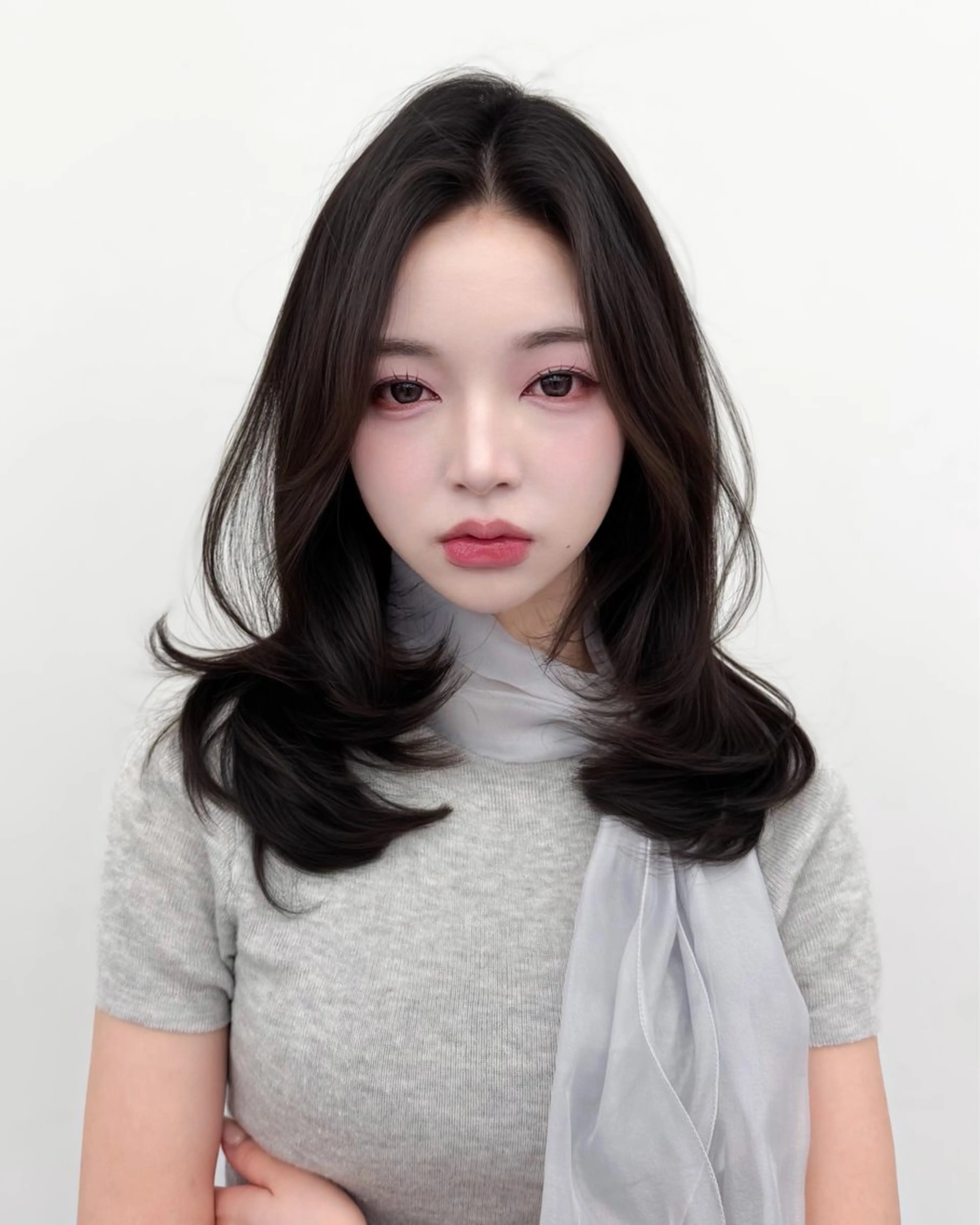 ロング カラー カット ヘアカラー トリートメント 韓国ヘア　紗希 🦋のヘアスタイル