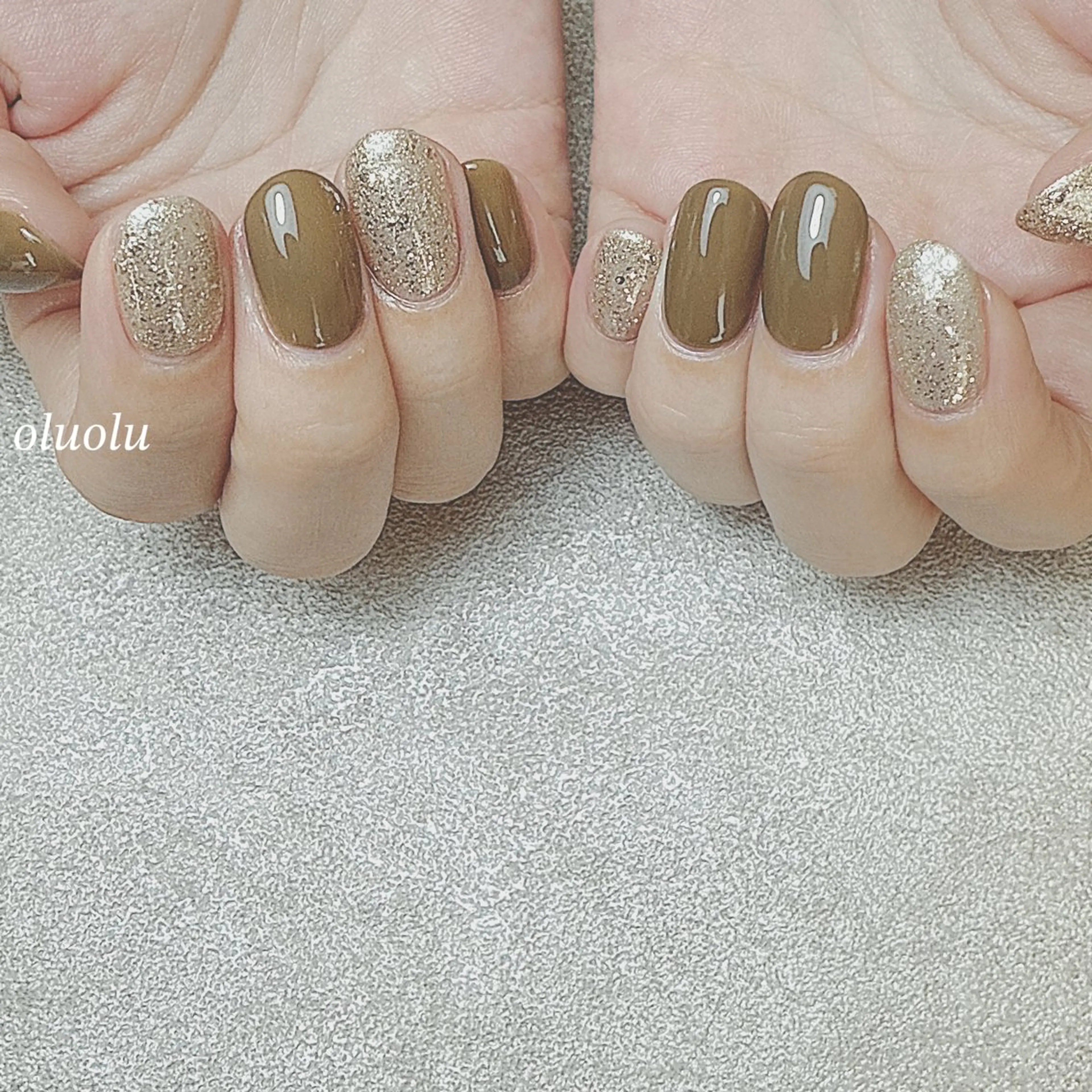 ネイル ラメ(グリッター) ワンカラーネイル 大村 紬華のネイルデザイン