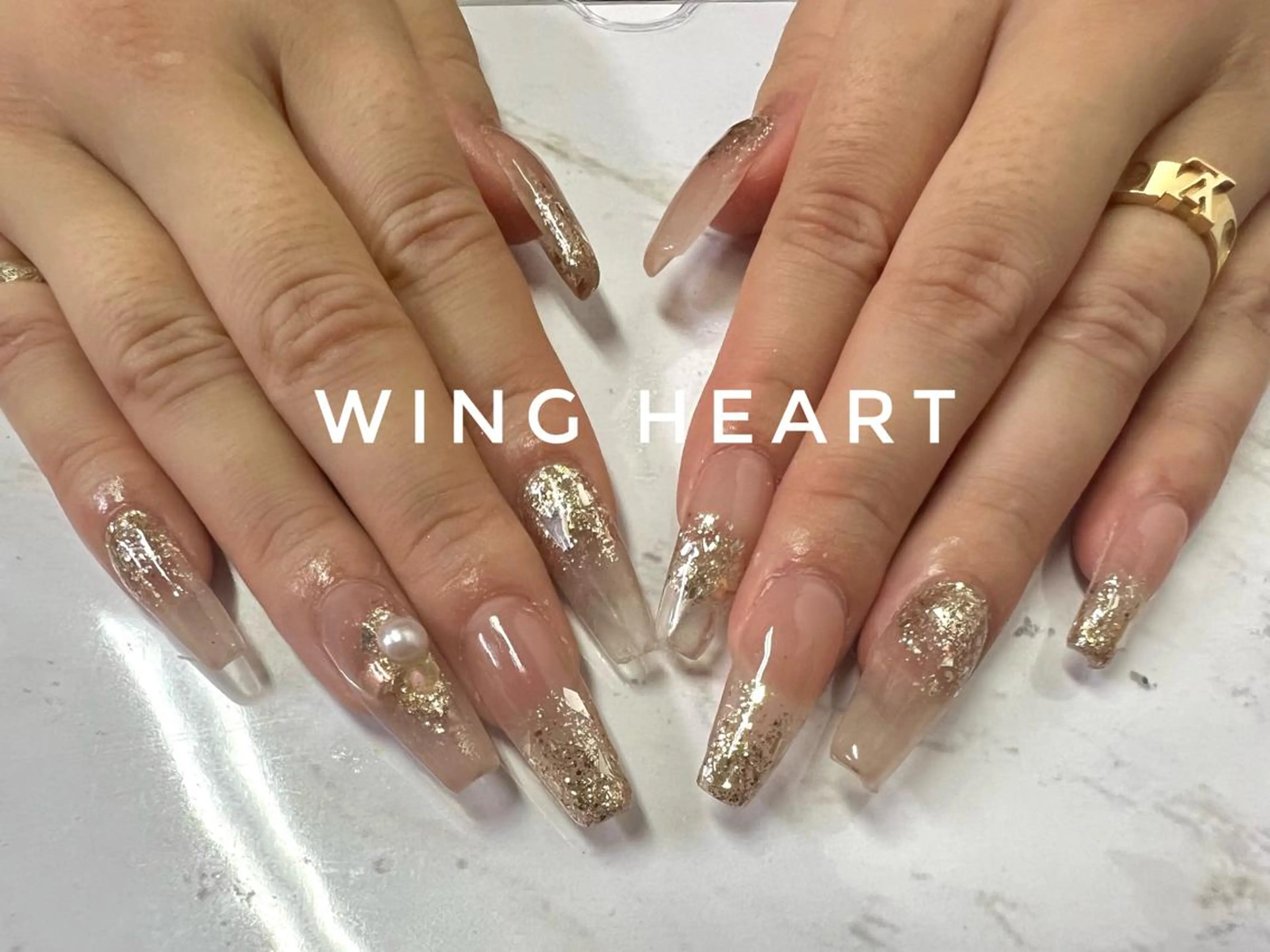 【スカルプフィルイン】アートし放題☆ジェルコート込☆ストーン、パーツ1000円分込☆持ち込みデザイン☆の写真