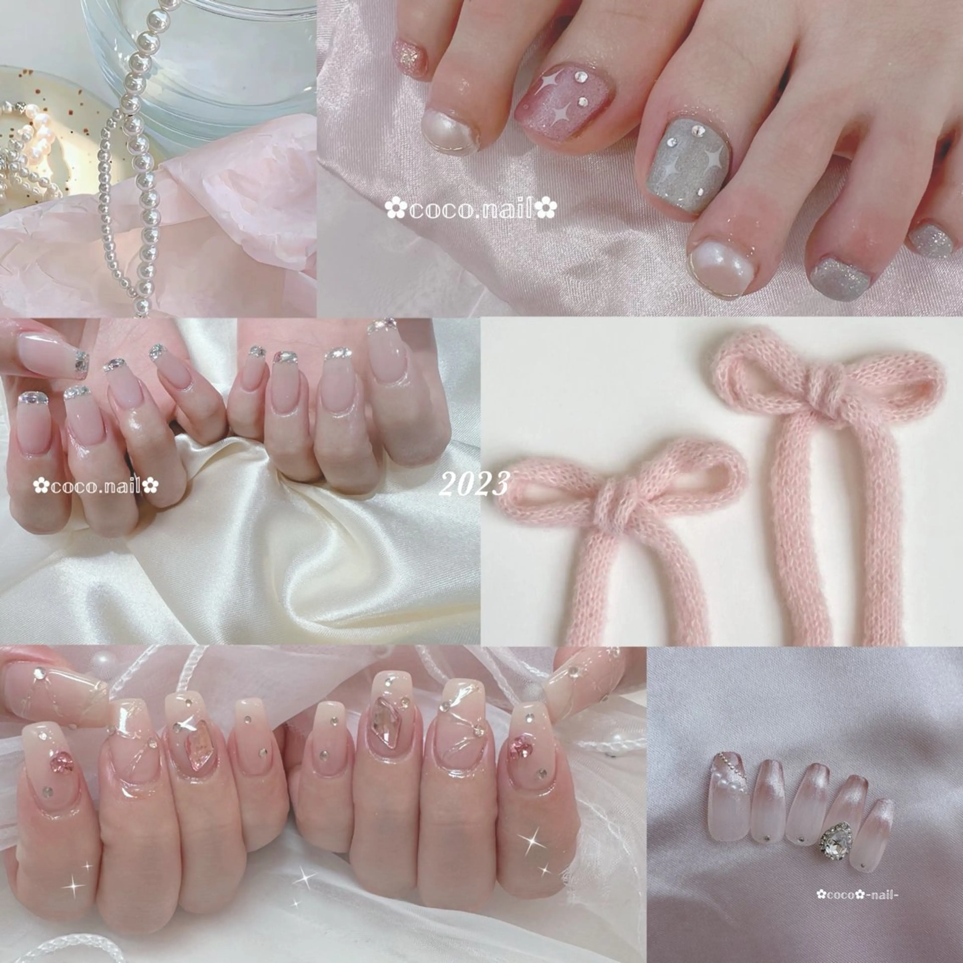 ネイル フレンチネイル ガーリー 韓国ネイル ニュアンスネイル ワンホンネイル lili.nail y2k/長さ出しのネイルデザイン