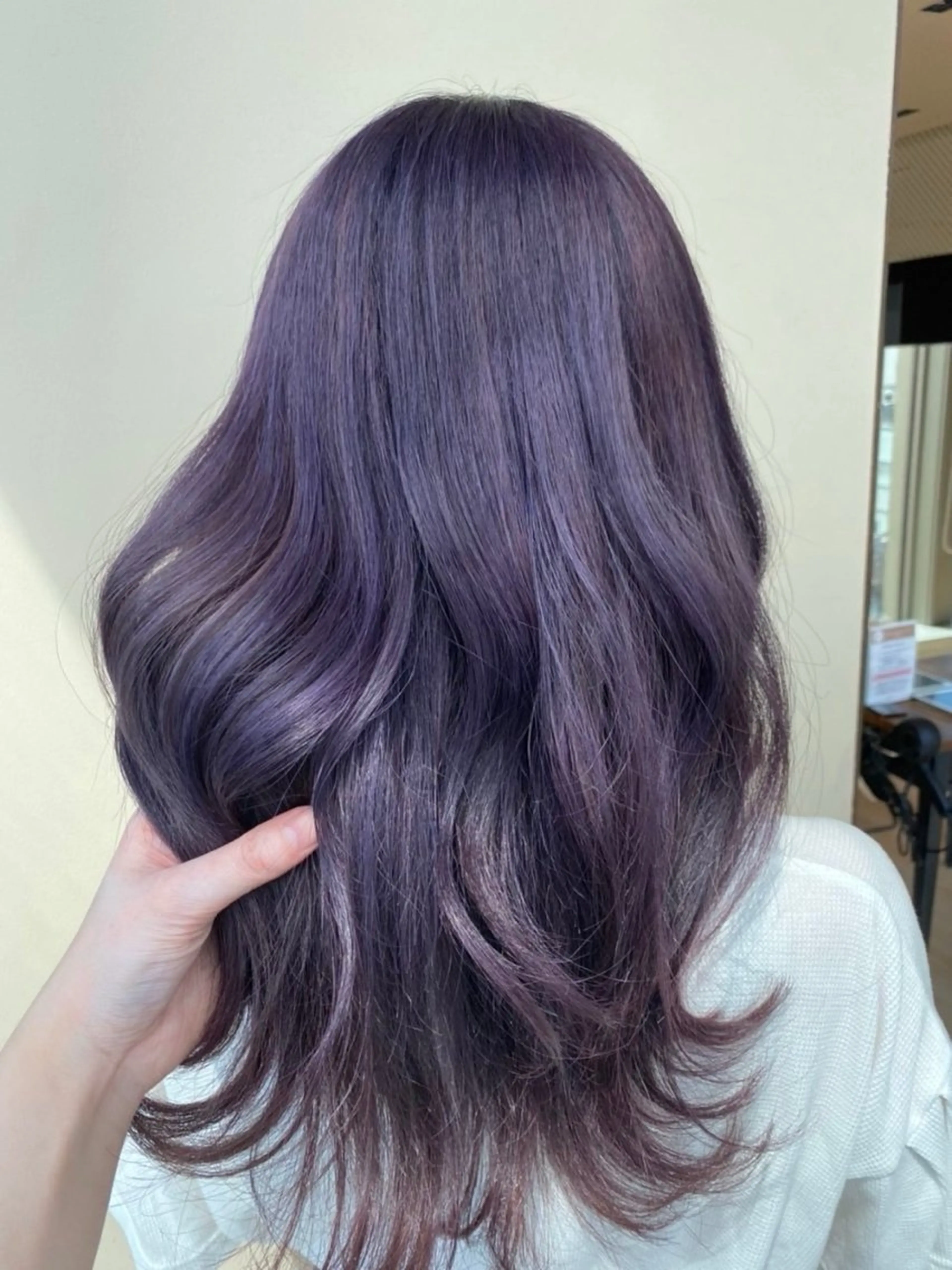 セミロング ヘアカラー トリートメント 失敗しない顔まわり× 小顔補正レイヤー難波のヘアスタイル