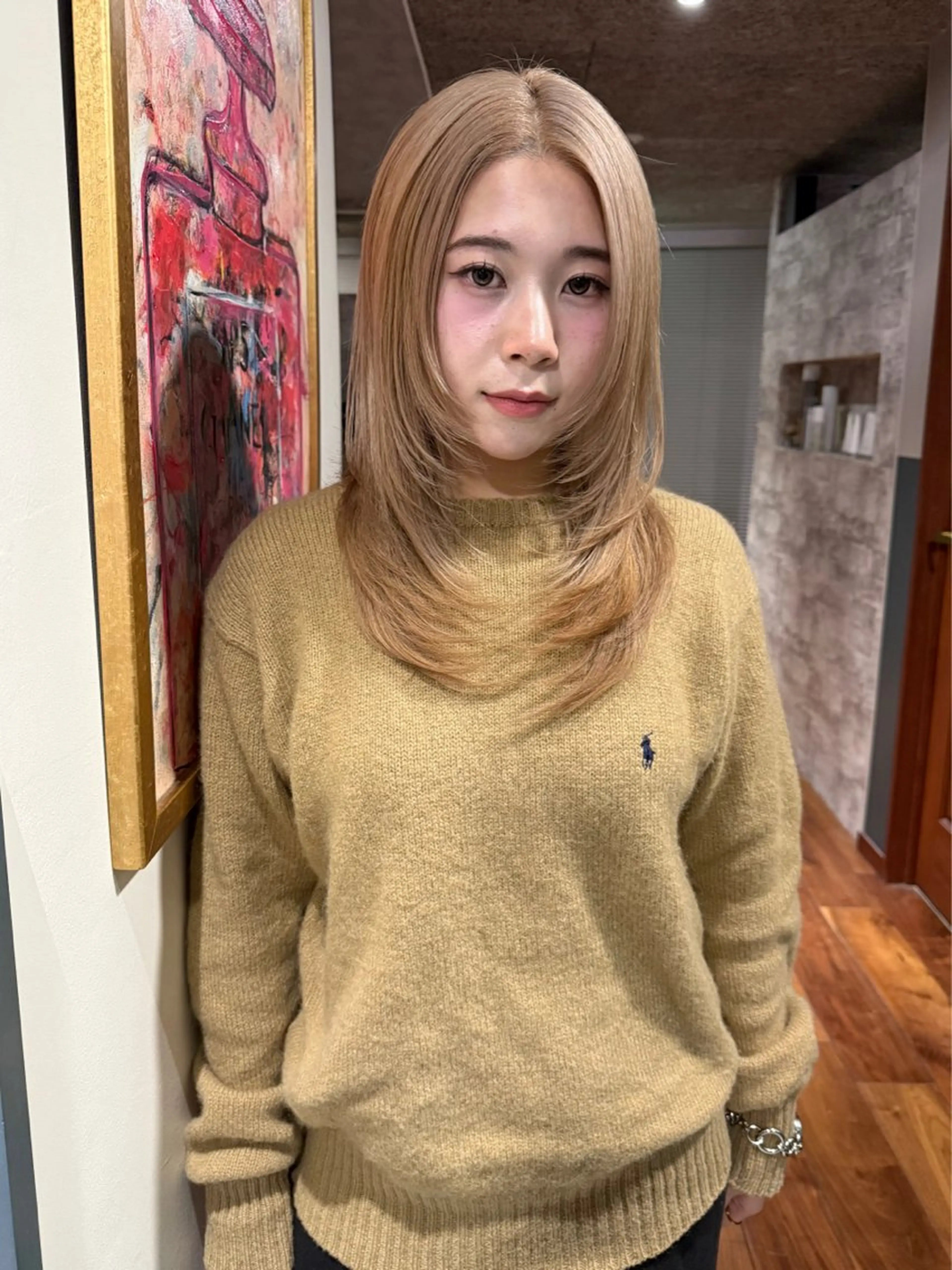 ミディアム カラー 黒髪 カット ヘアカラー トリートメント mai / linoah˚✧のヘアスタイル