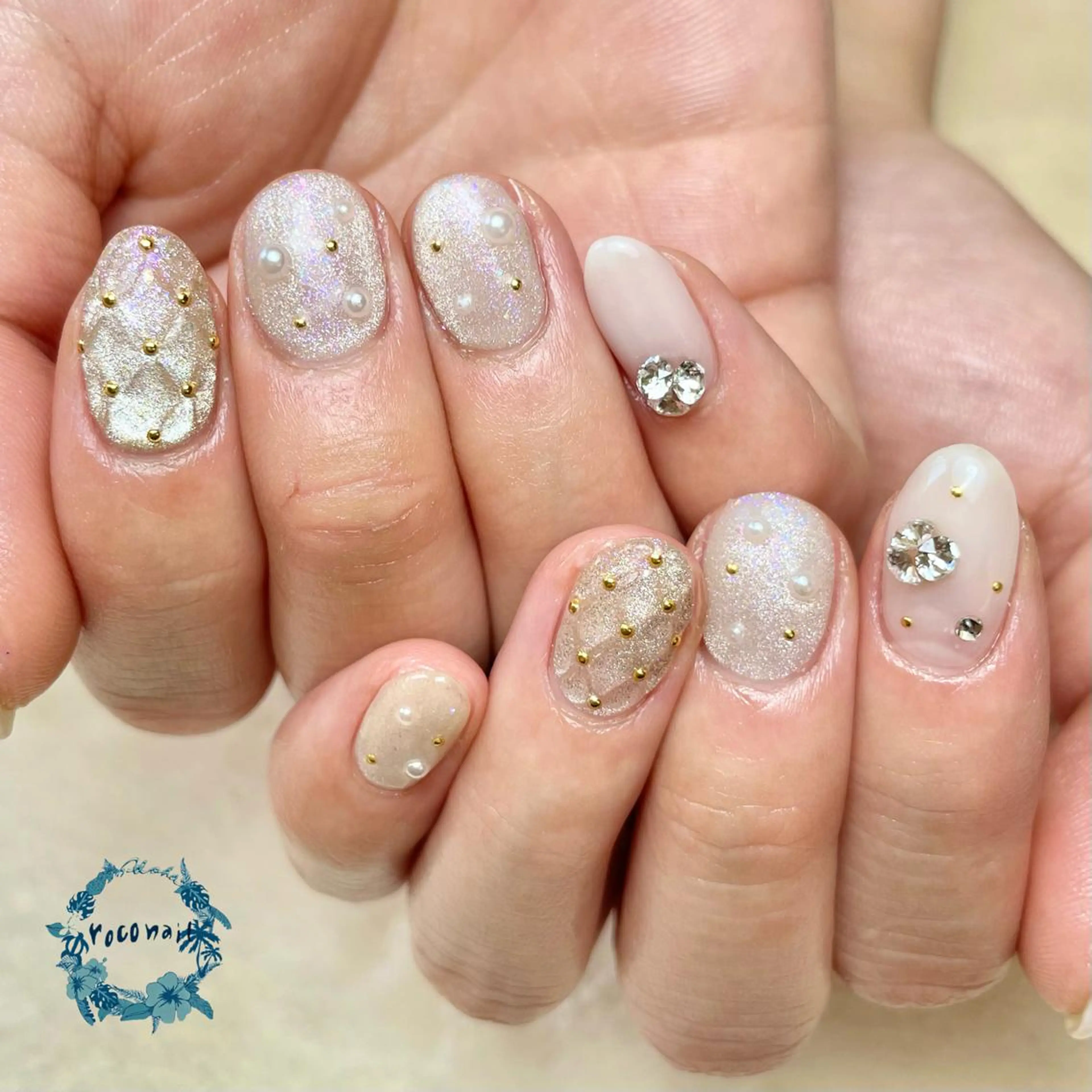 ネイル ホワイト ハンドネイル roconail ヒロコのネイルデザイン