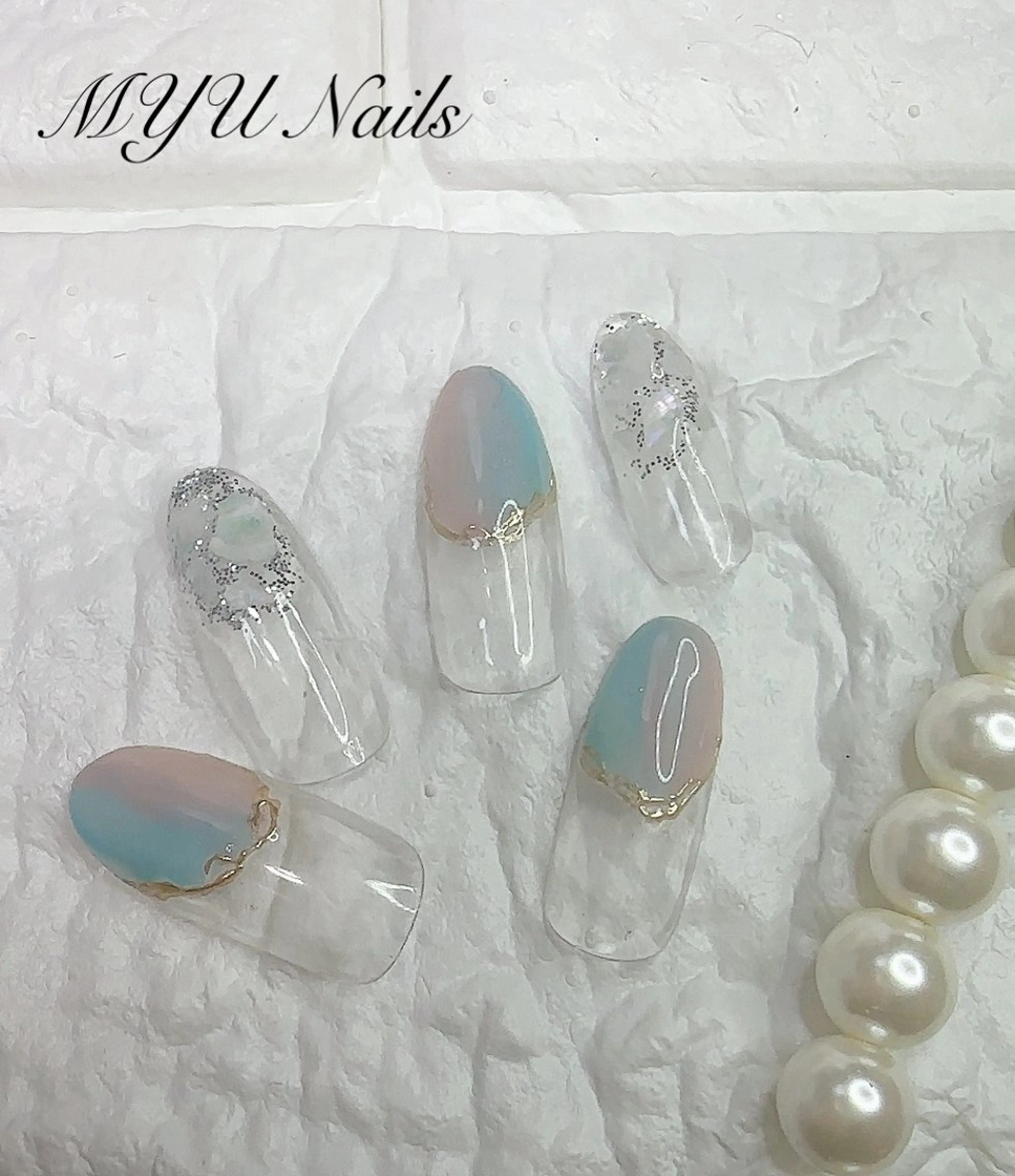 ネイル フレンチネイル ミラーネイル ニュアンスネイル ハンドネイル MYU Nails所属・ニュアンスネイル🌈 MYU Nailsのネイルデザイン