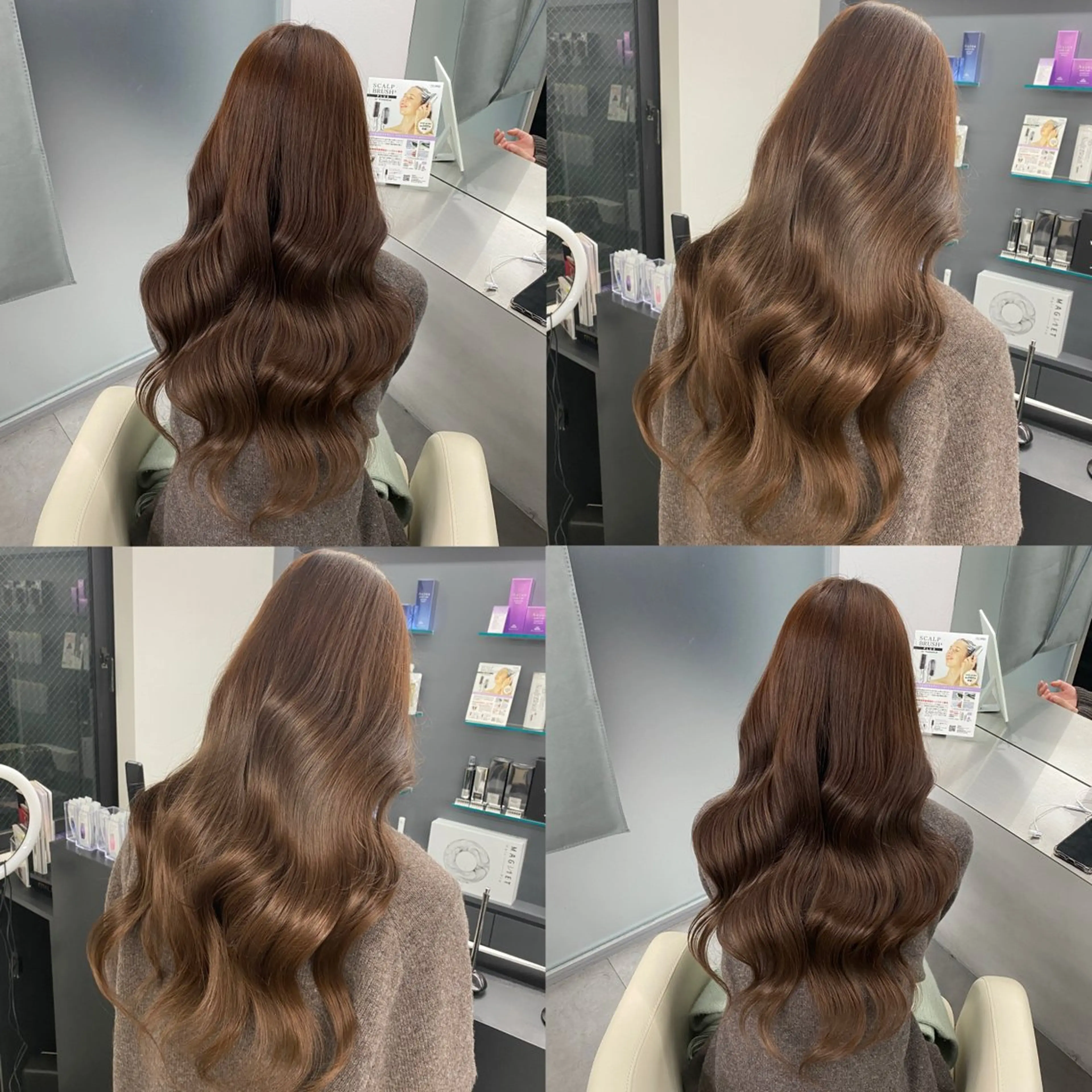 ロング カラー ブリーチ ダブルカラー ブリーチなしカラー くびれヘア 韓国風ヘア ヘアカラー トリートメント 江坂トレンド韓国風 髪質改善shinoのヘアスタイル