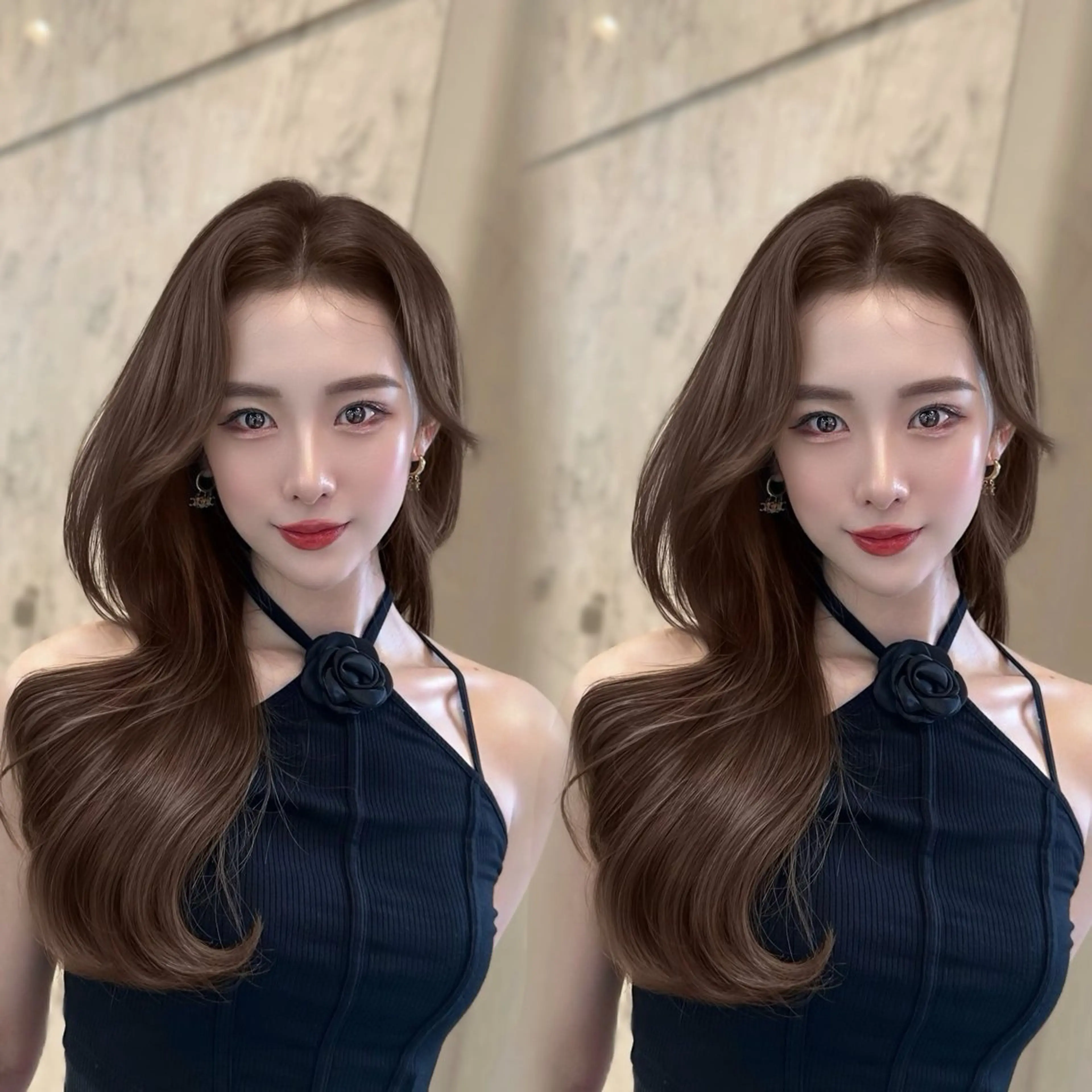 セミロング カラー カット ヘアカラー トリートメント 新宿/韓国風レイヤー 髪質改善/渋谷直樹のヘアスタイル