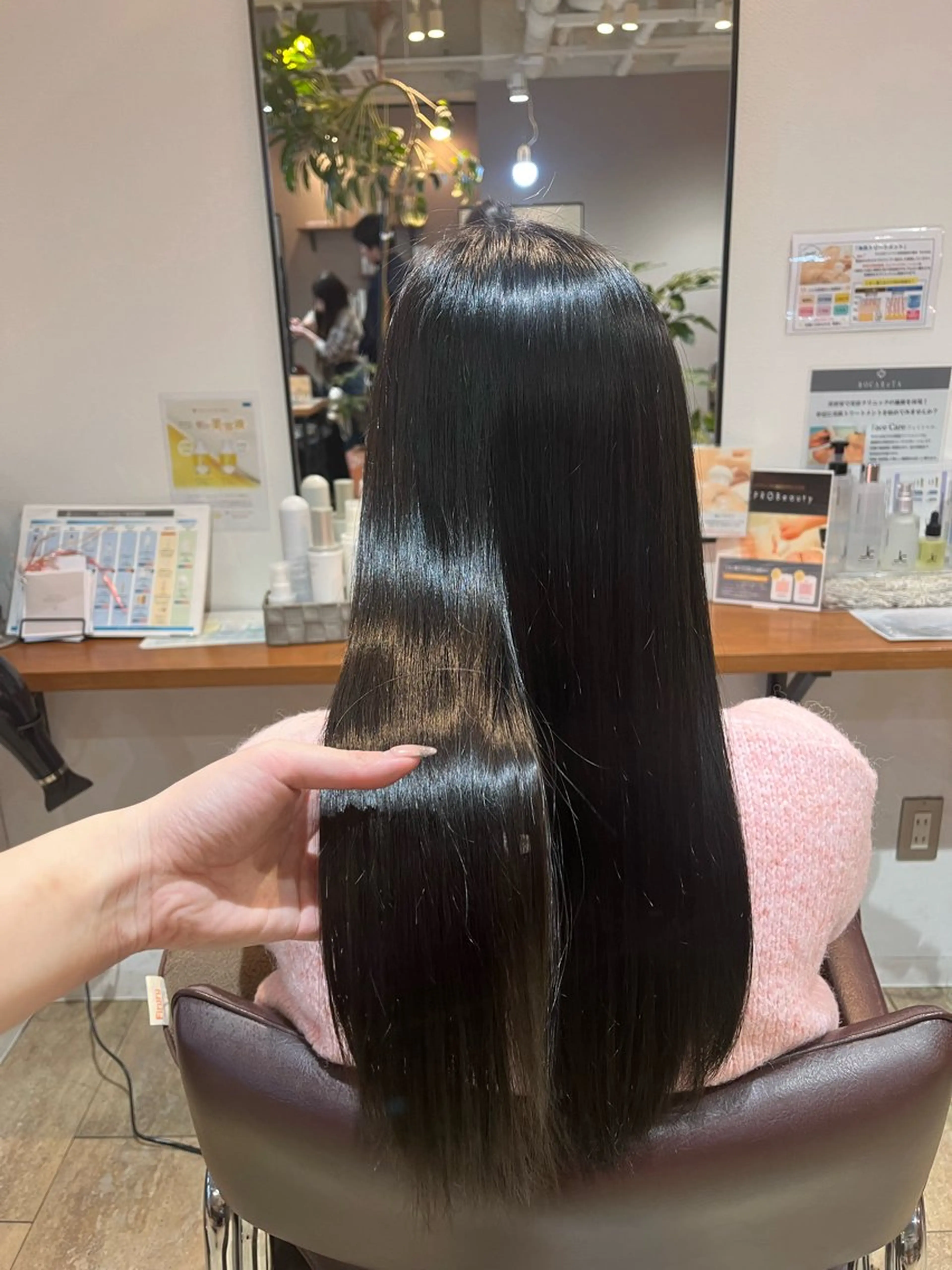 ロング カラー パーマ 酸性ストレート ストレートパーマ 清水 月菜のヘアスタイル