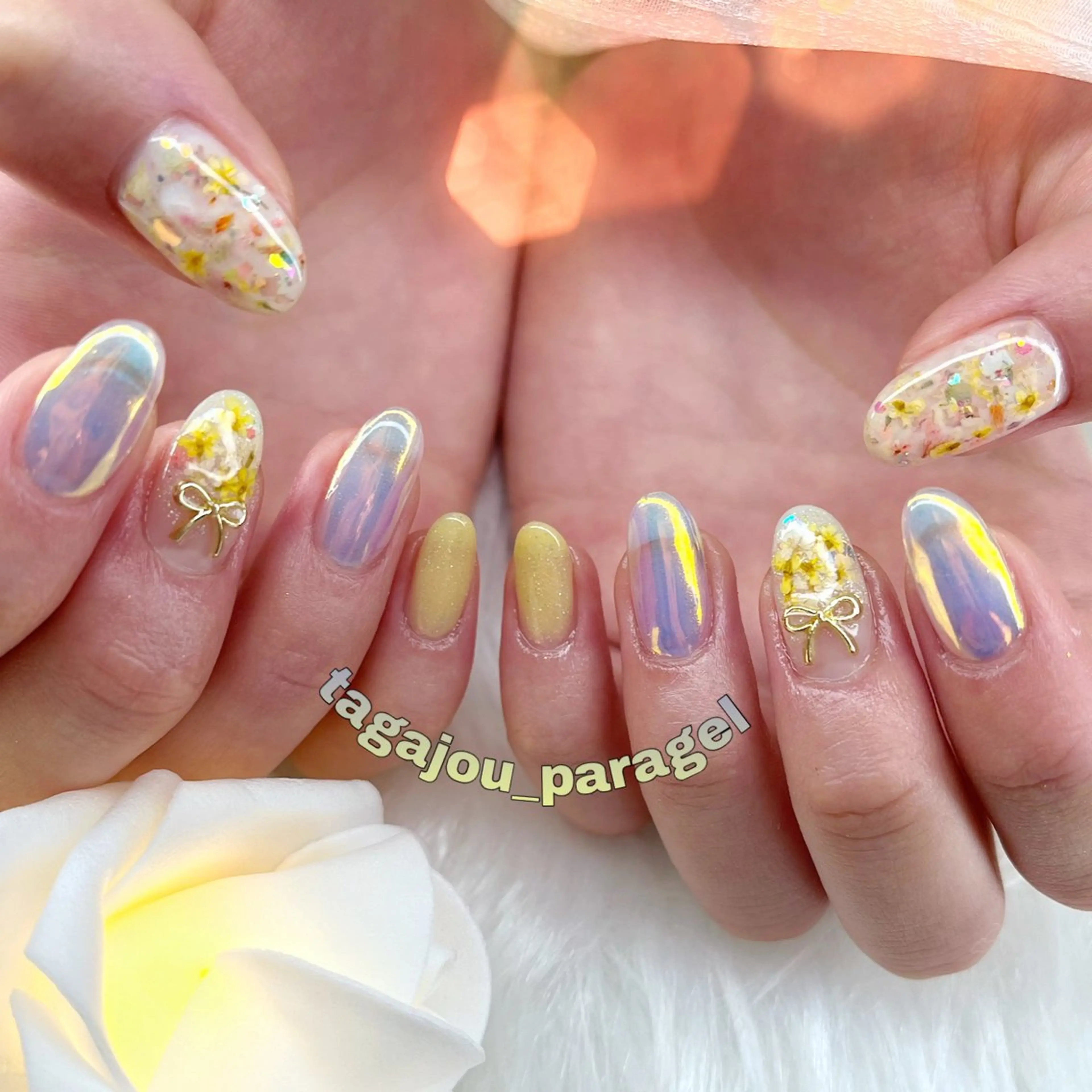 ネイル ミラーネイル ニュアンスネイル 多賀城 パラジェルのネイルデザイン
