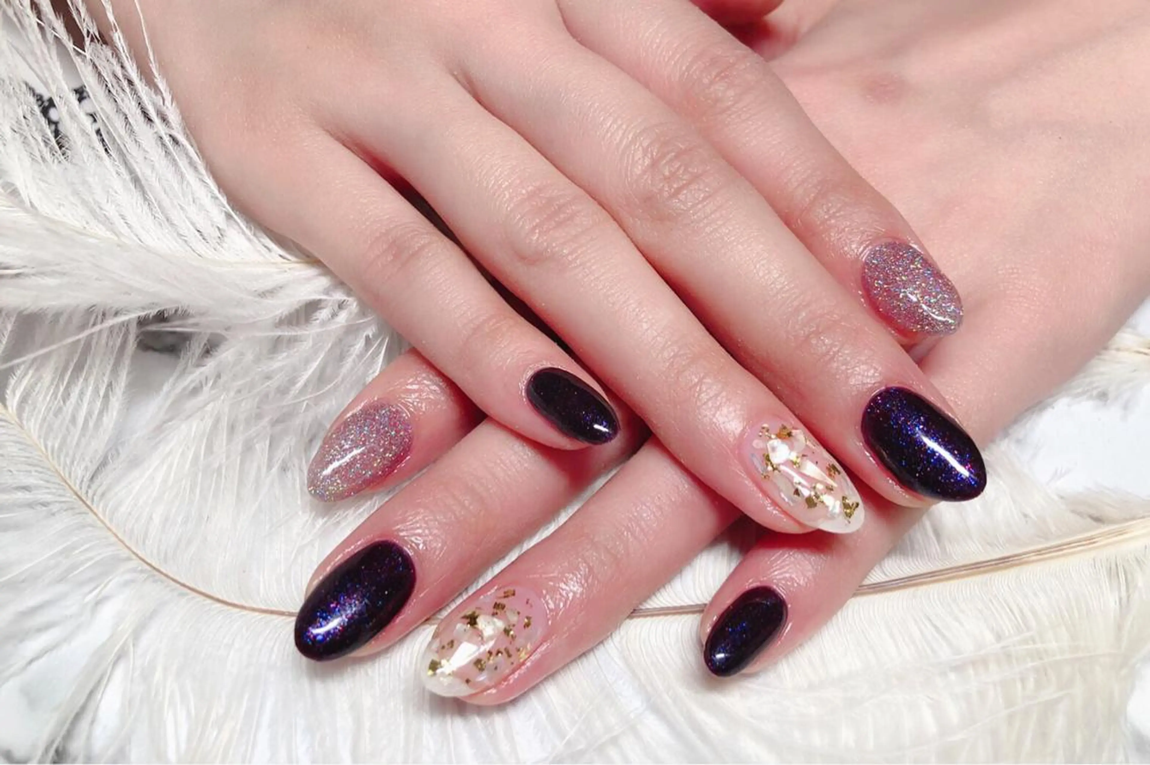 ネイル ハンドネイル マジック ミラーのネイルデザイン