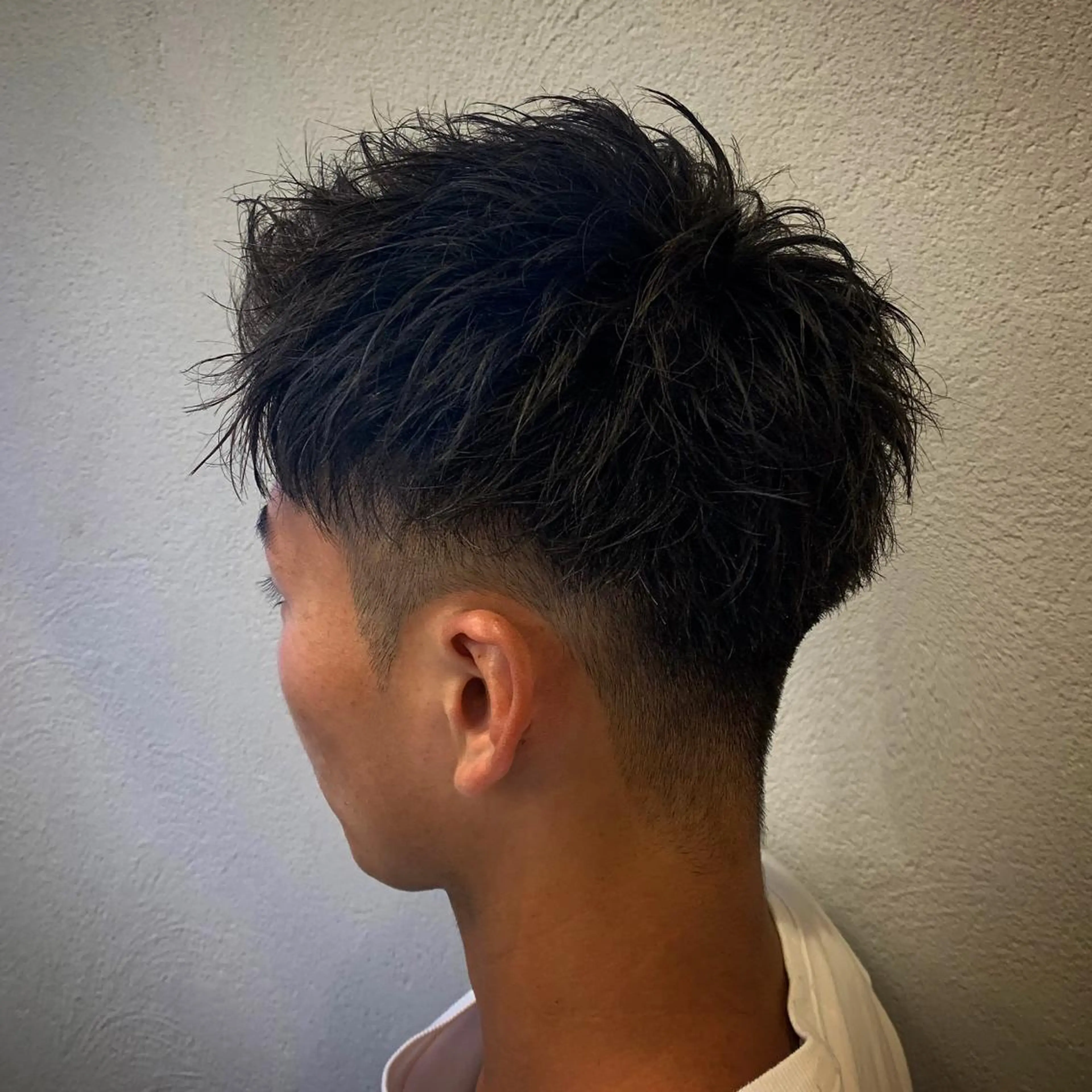 ショート パーマ メンズ アップバング メンズ特化/パーマ/ メッシュ/竜成のヘアスタイル