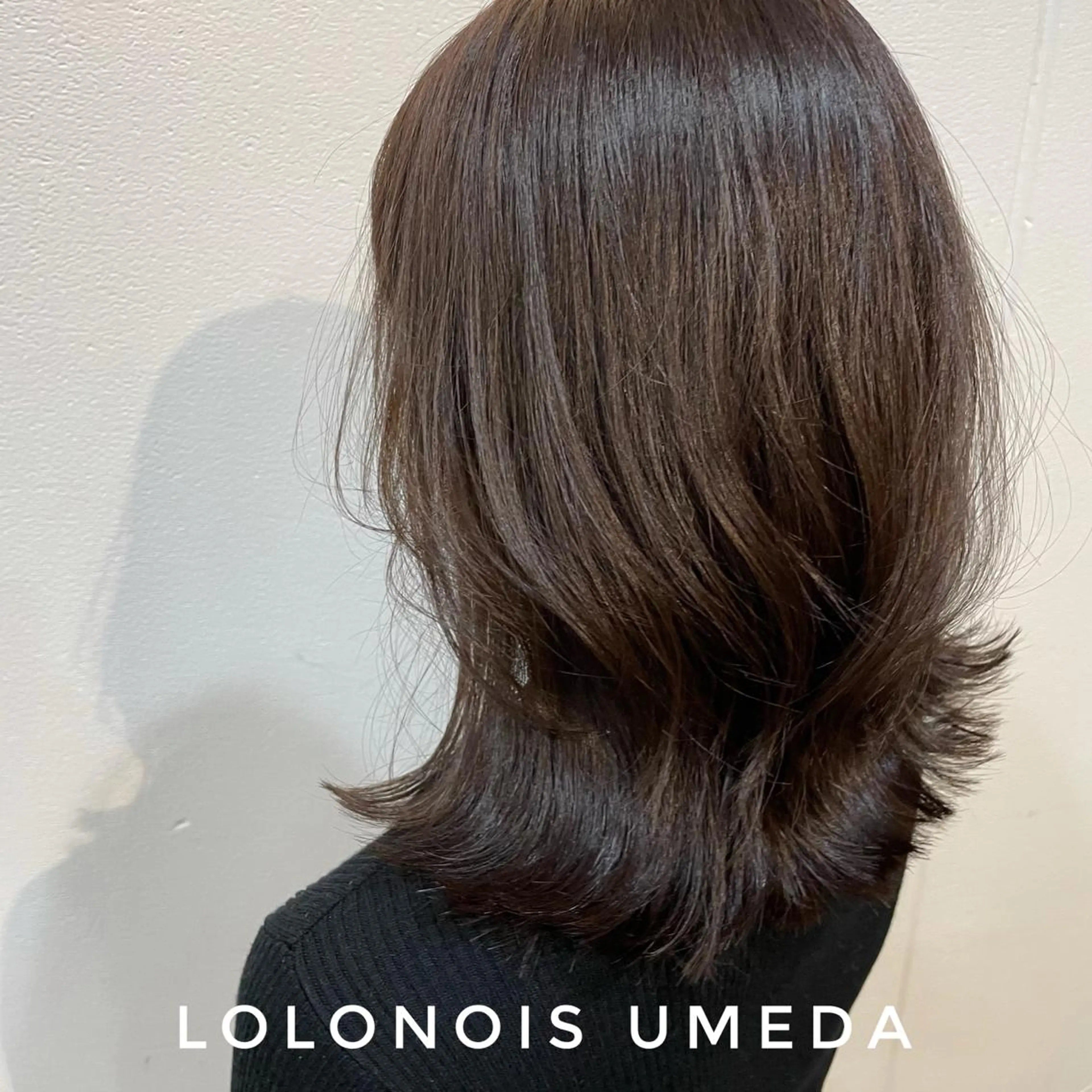 セミロング カラー アッシュ アッシュグレー アッシュグレージュ グレージュ Lolonois梅田 /Okazaki:)のヘアスタイル
