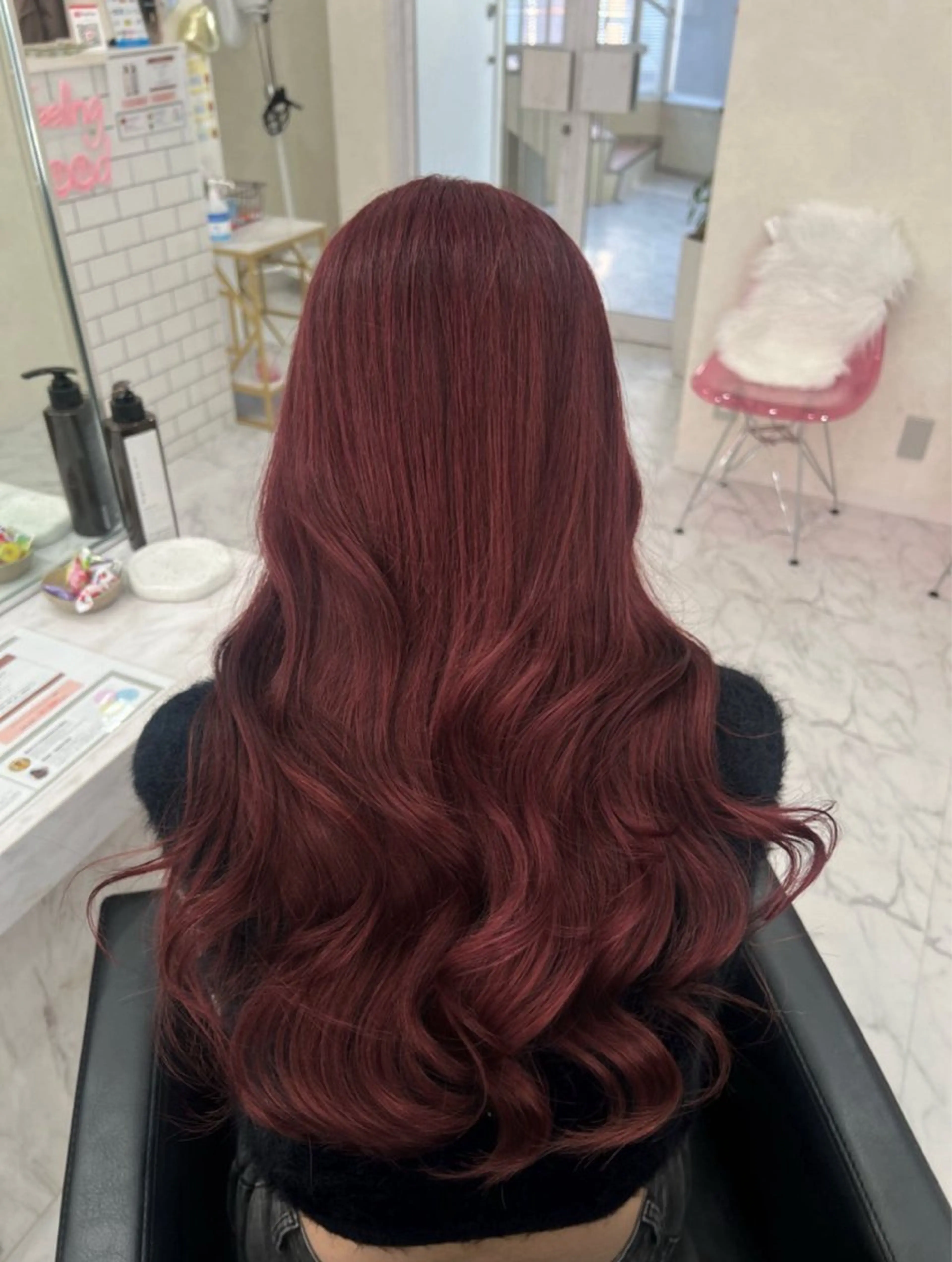 ロング カラー レッドカラー カラーモデル募集💖 RIRIKA🩷🧸のヘアスタイル