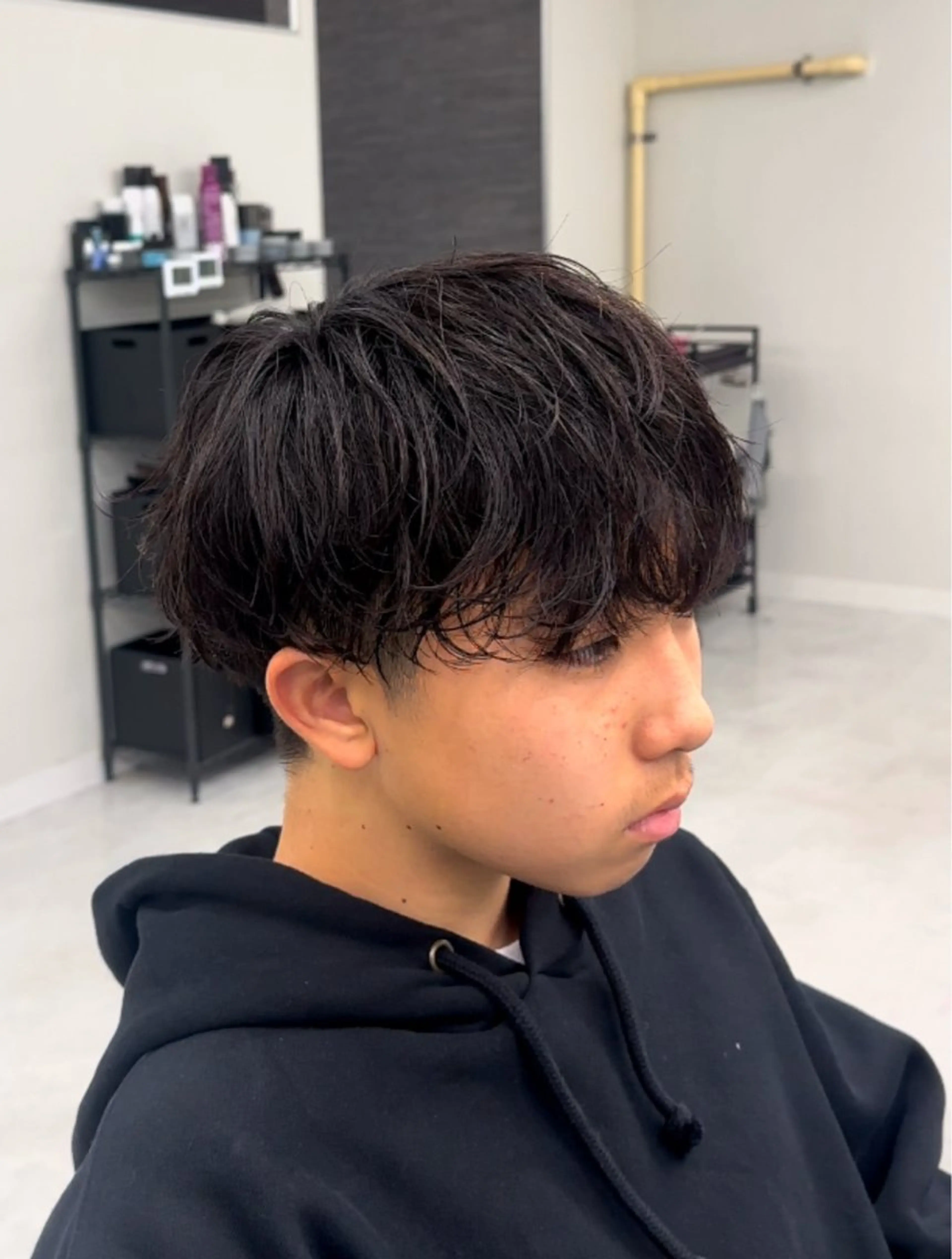 パーマ メンズ カット パーマ ニュアンス/フェザー /ウルフ/伶馬のヘアスタイル