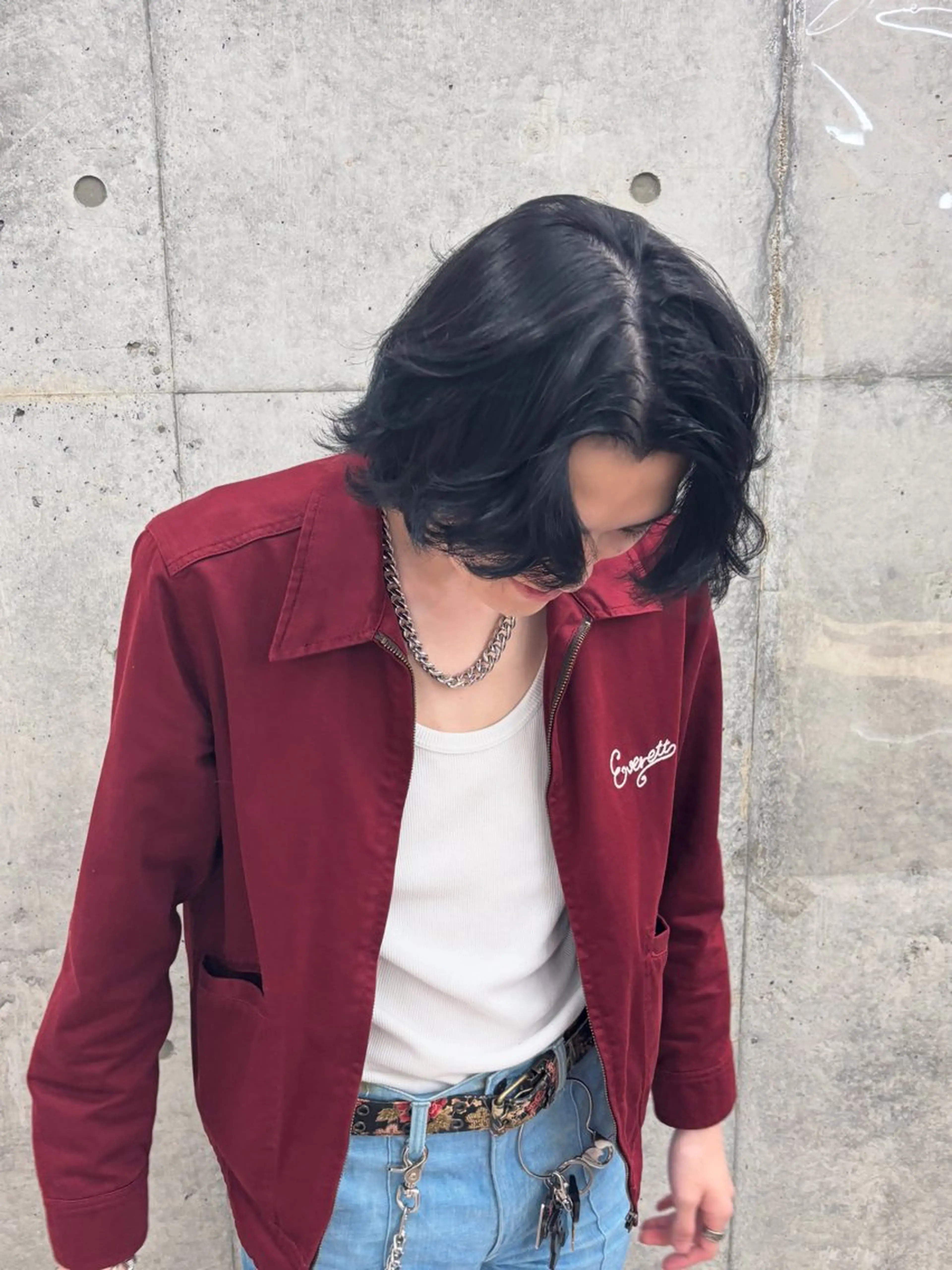 カラー 黒髪 ブルーカラー ブルーブラック Ops hair カラー/縮毛矯正のヘアスタイル