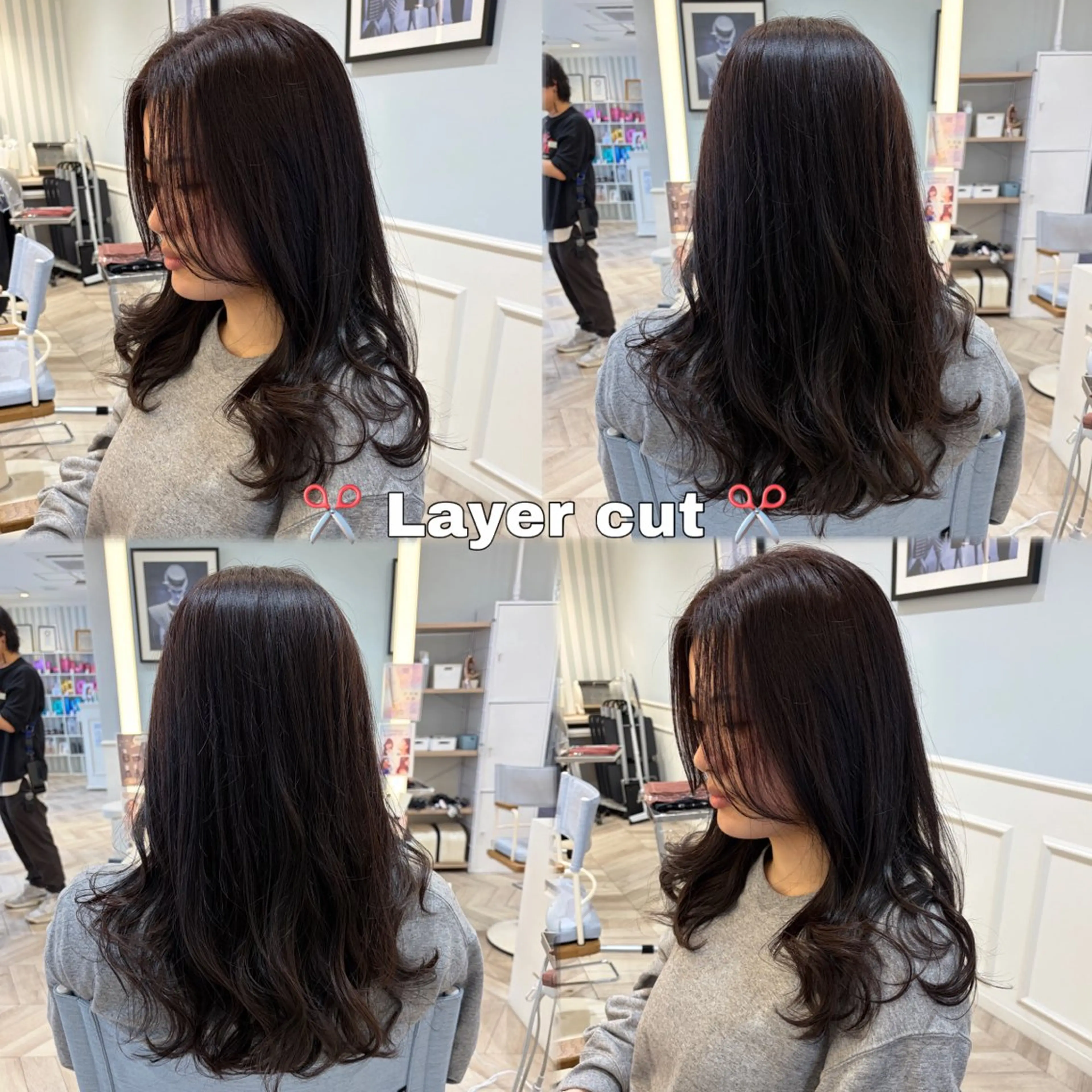 セミロング ヘアカラー ブリーチなしwカラー メンズパーマ新居見のヘアスタイル