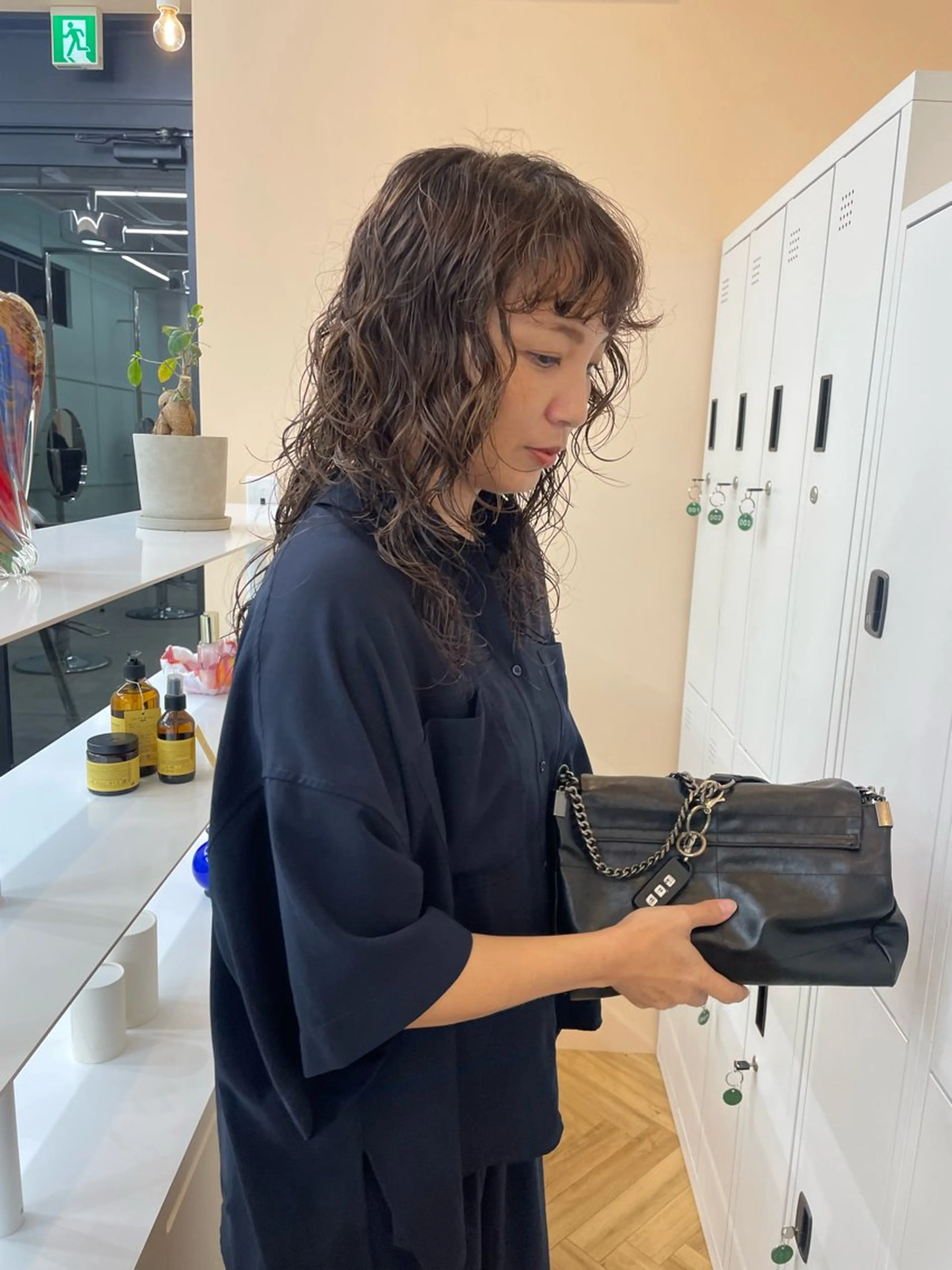 ロング パーマ パーマ カットモデル/ ハイトーン/ゆうあのヘアスタイル