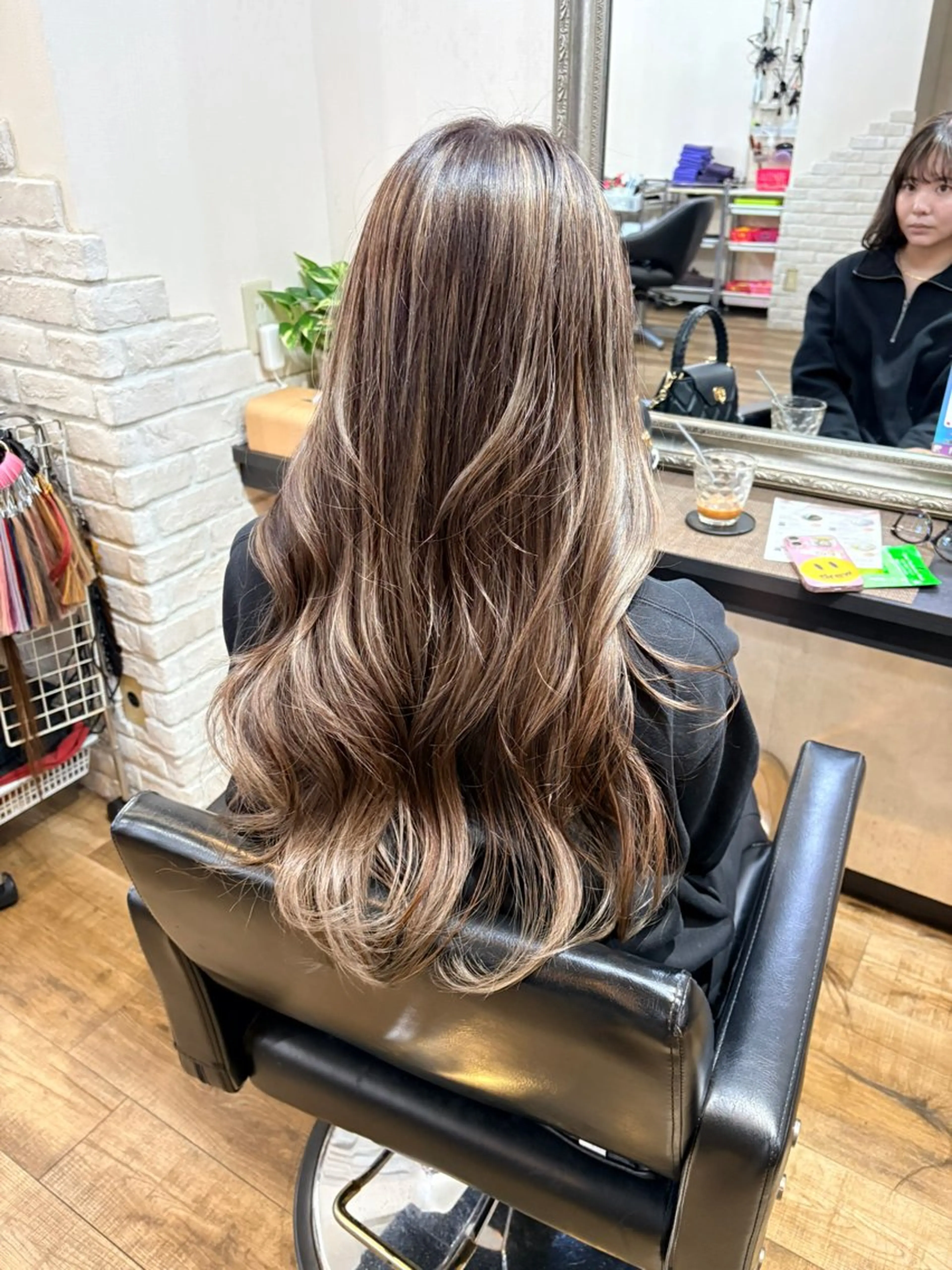 ロング ヘアカラー トリートメント きむえり/髪質改善 /うねり広がり改善のヘアスタイル