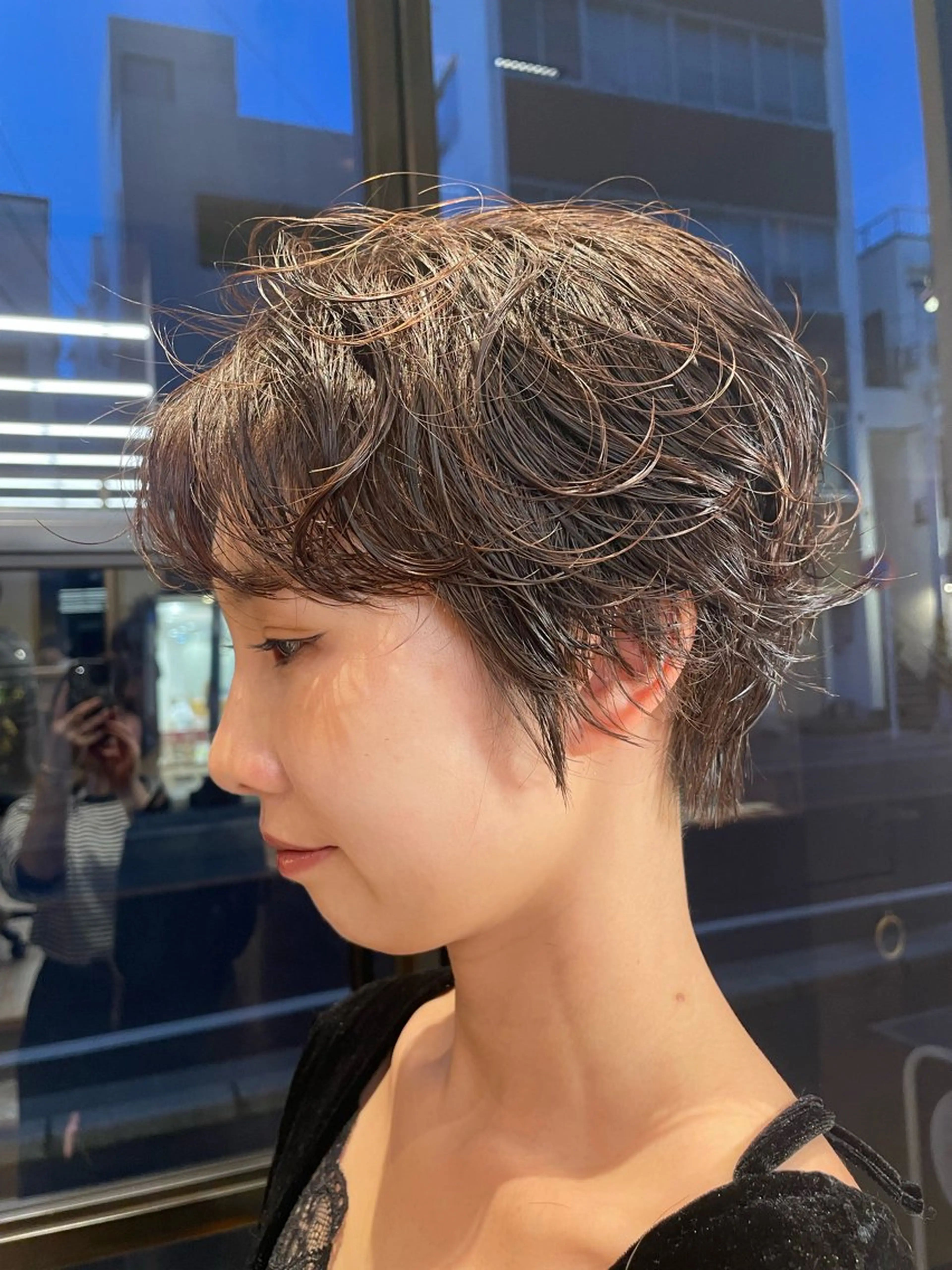 ショート パーマ くびれミディアム/似 合わせ/鎌倉/edAのヘアスタイル