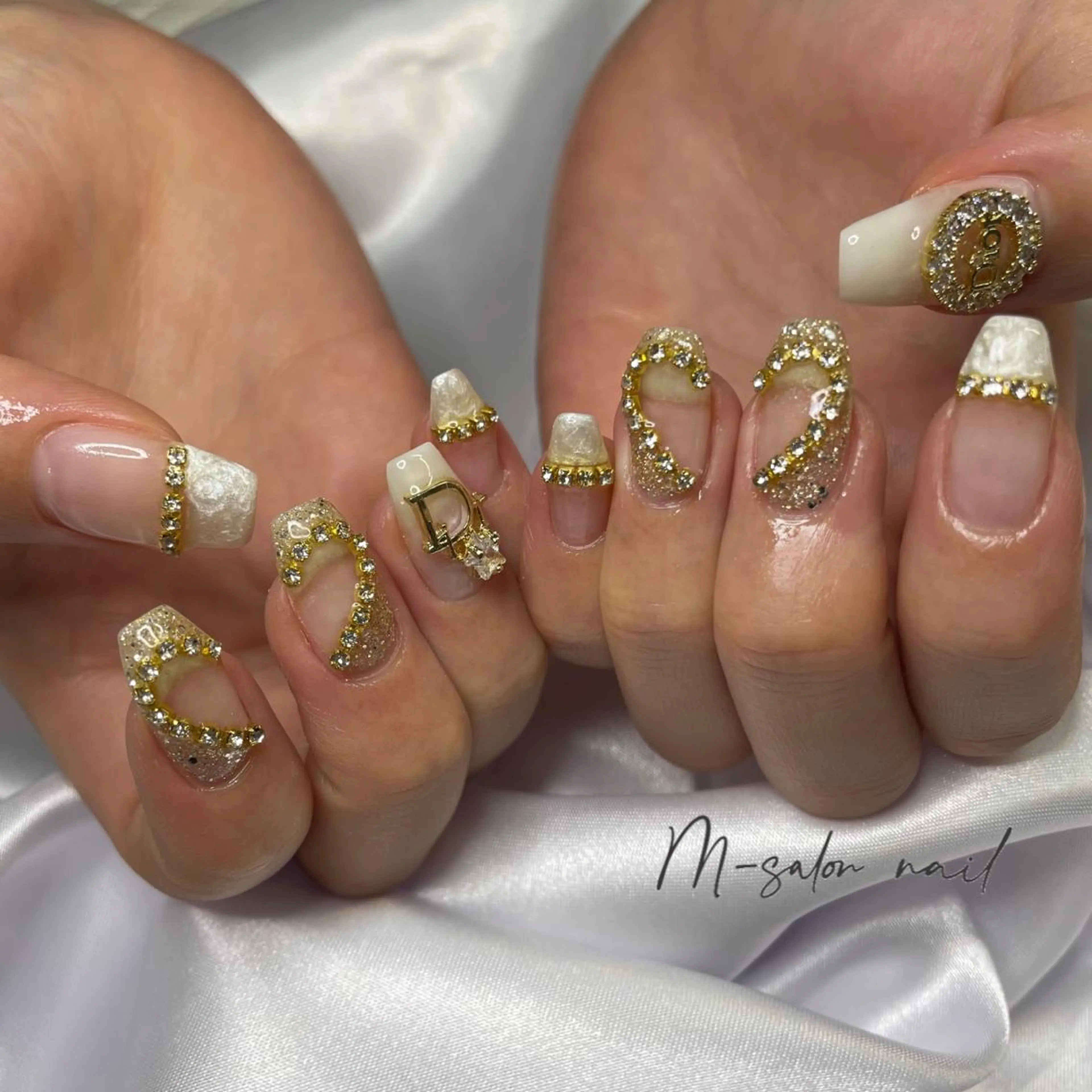 ネイル アートネイル ハート ハンドネイル 韓国/網紅/パーツ M-salonのネイルデザイン