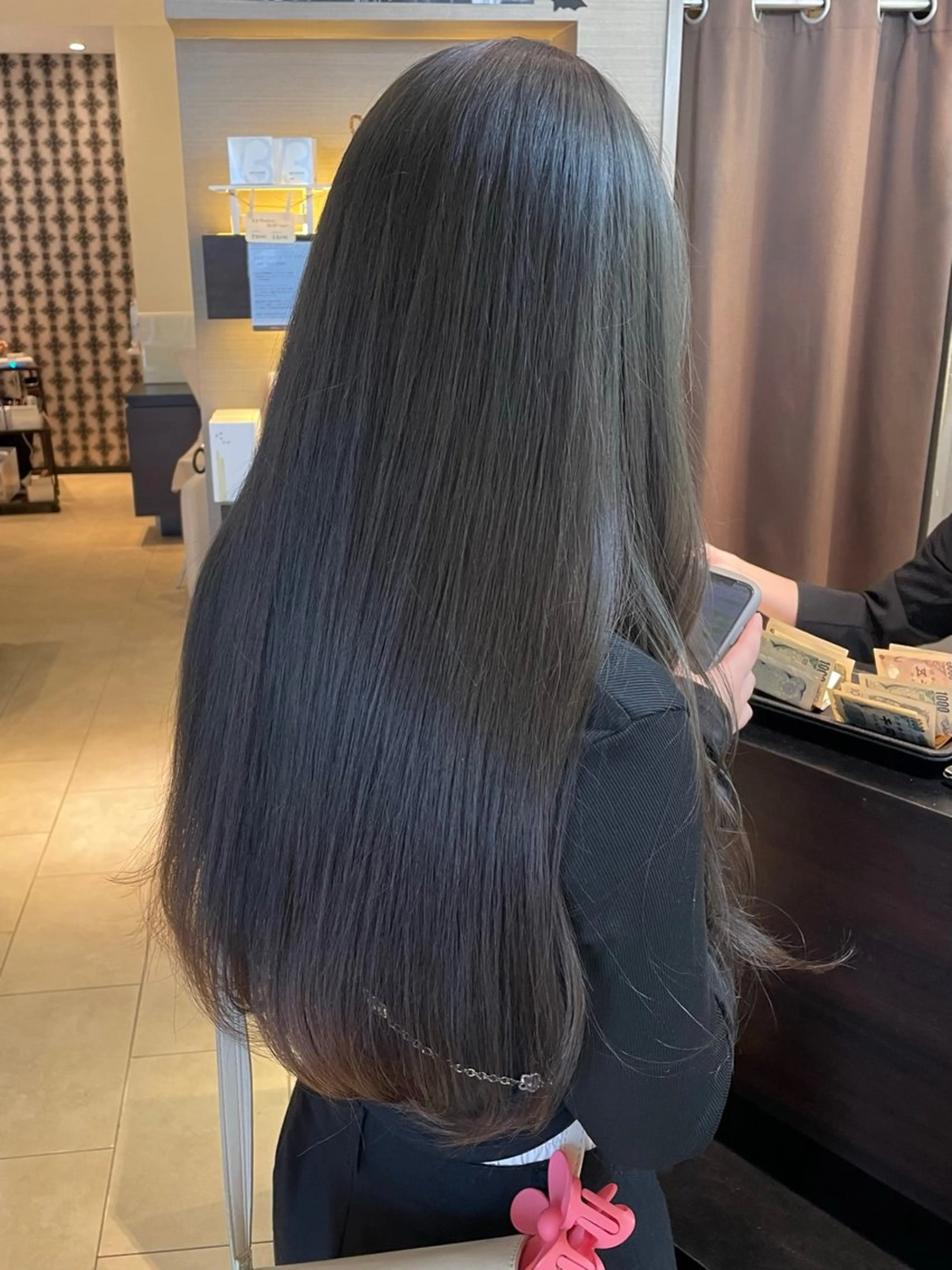 ロング カラー ダブルカラー エドルカラー 西中島/髪質改善/ 透明感/山川光子のヘアスタイル