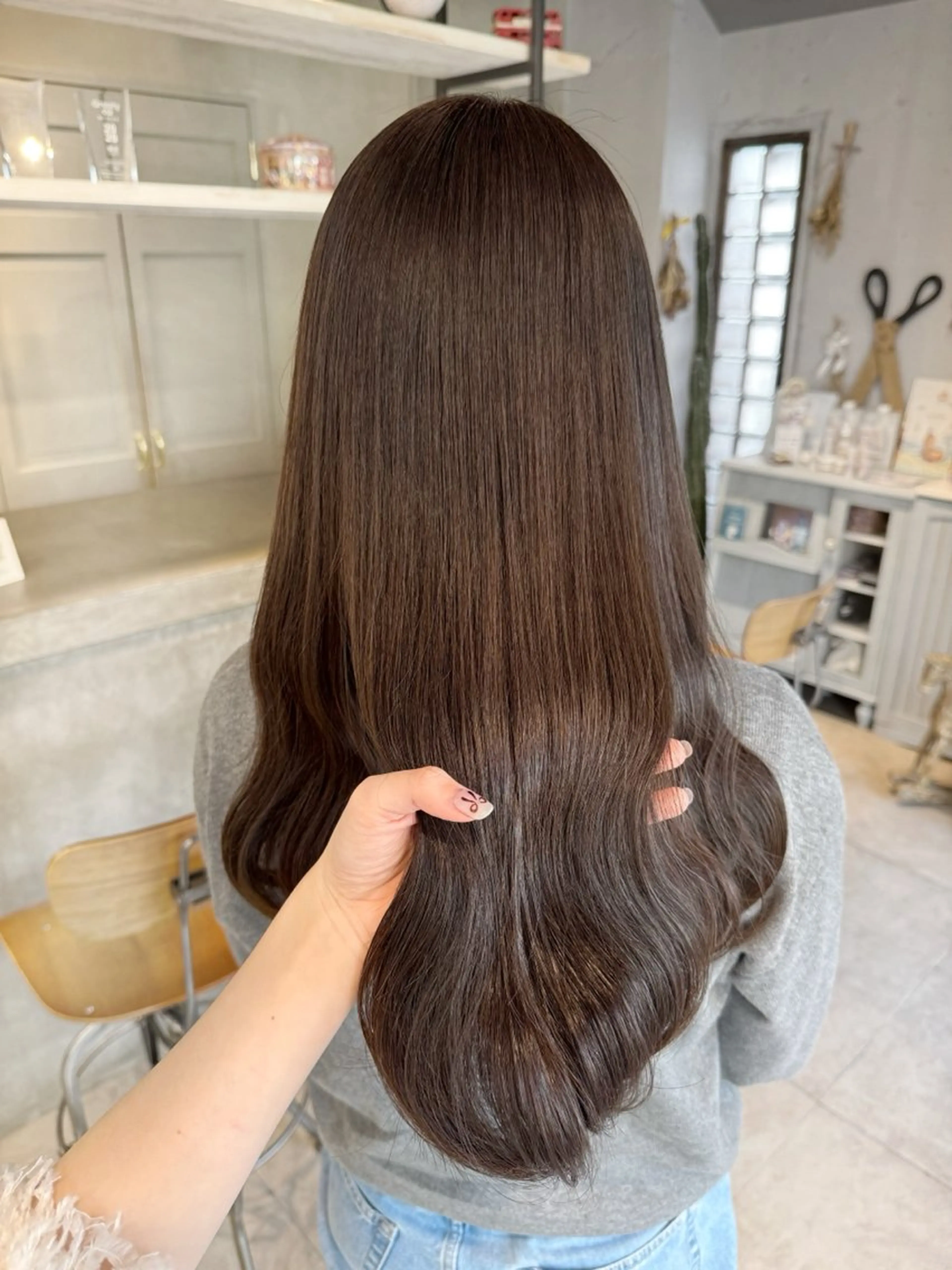 ロング カラー ブリーチ ブラウンカラー 透明感カラー ブリーチなしカラー ヘアカラー トリートメント 🫧ブリーチなし 透明感カラーゆん🫧のヘアスタイル