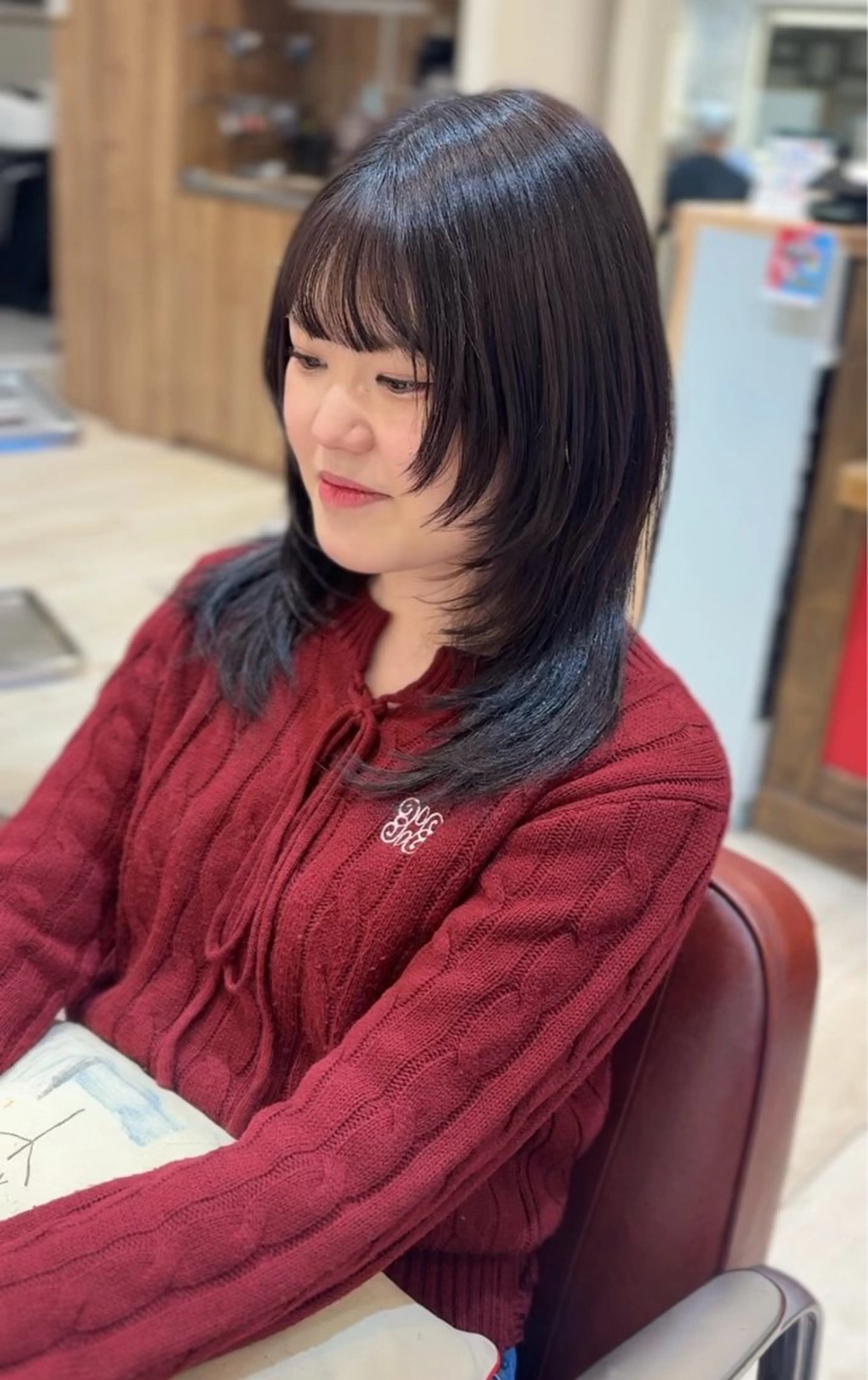 セミロング 顔まわりレイヤー ハッシュカット レイヤーカット ウルフカット カット ヘアカラー トリートメント 🌺ウルフカット職人 新垣渚🐺のヘアスタイル