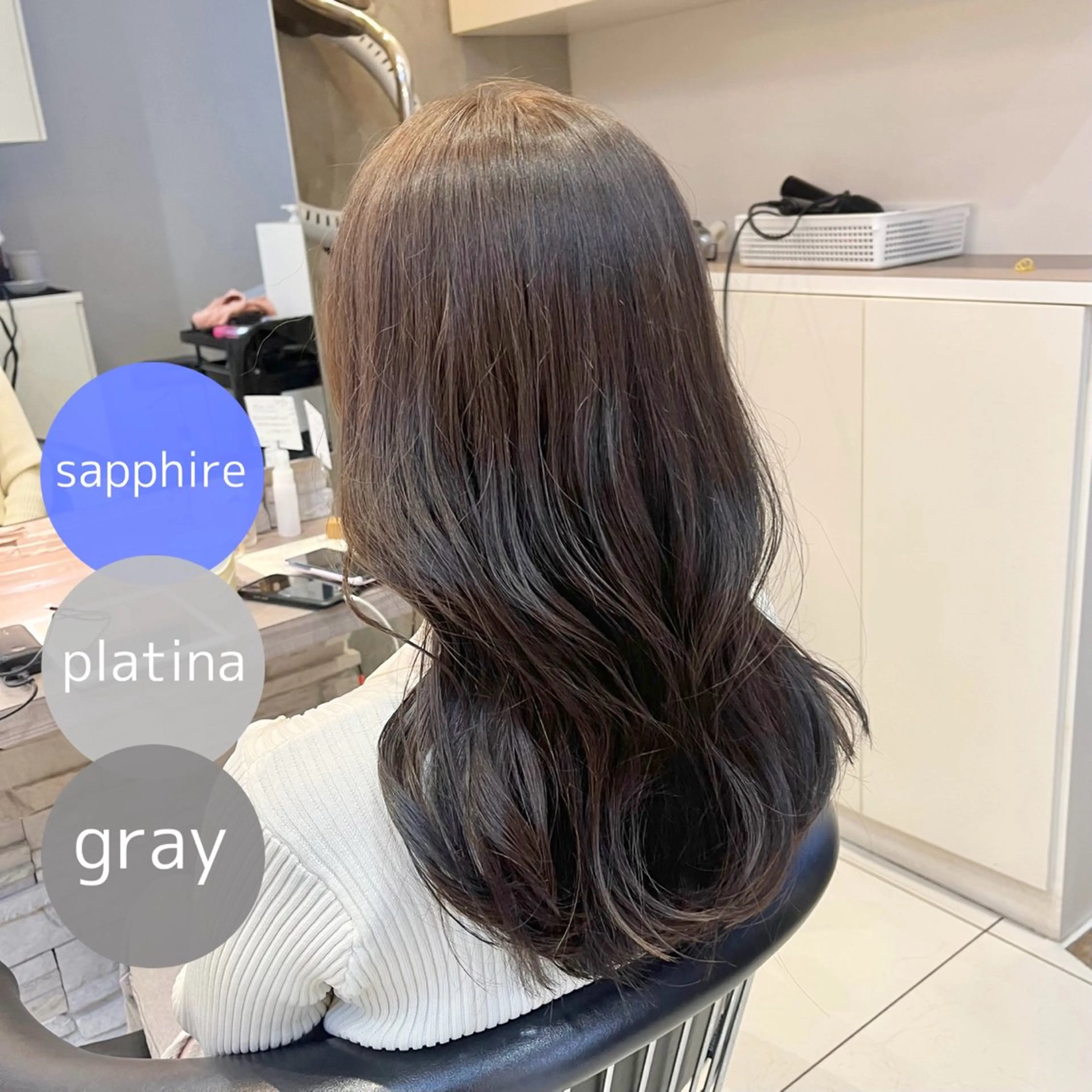 ミディアム カラー 透明感カラー グレージュ アイスグレージュ カット ヘアカラー トリートメント 透明感カラー/ くびれヘア/館岡俊平のヘアスタイル