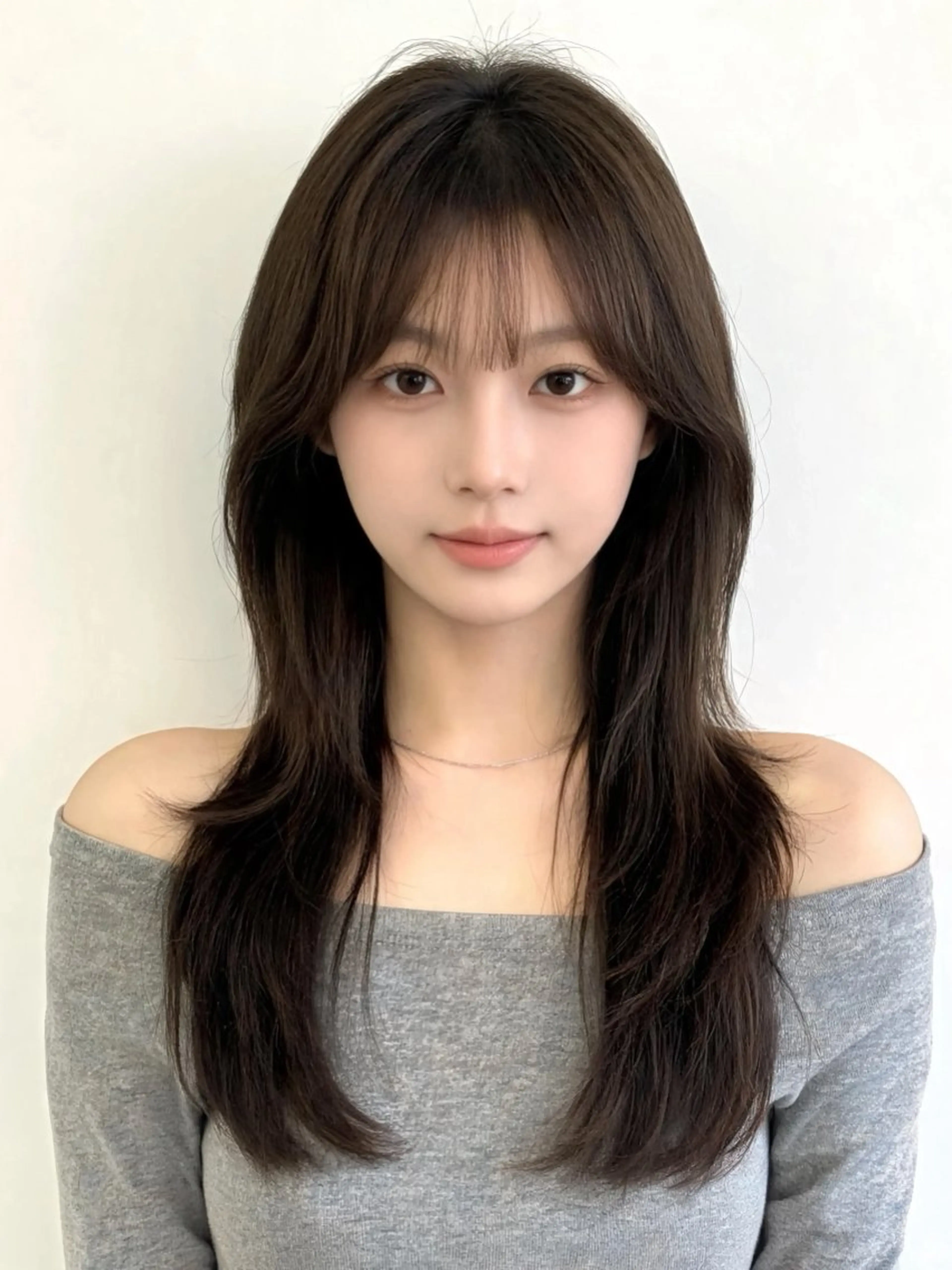 ミディアム ミディアムレイヤー くびれヘア 顔まわりレイヤー 韓国風ヘア レイヤーカット カット 韓国レイヤーカット 🫧大阪梅田レイヤーのヘアスタイル