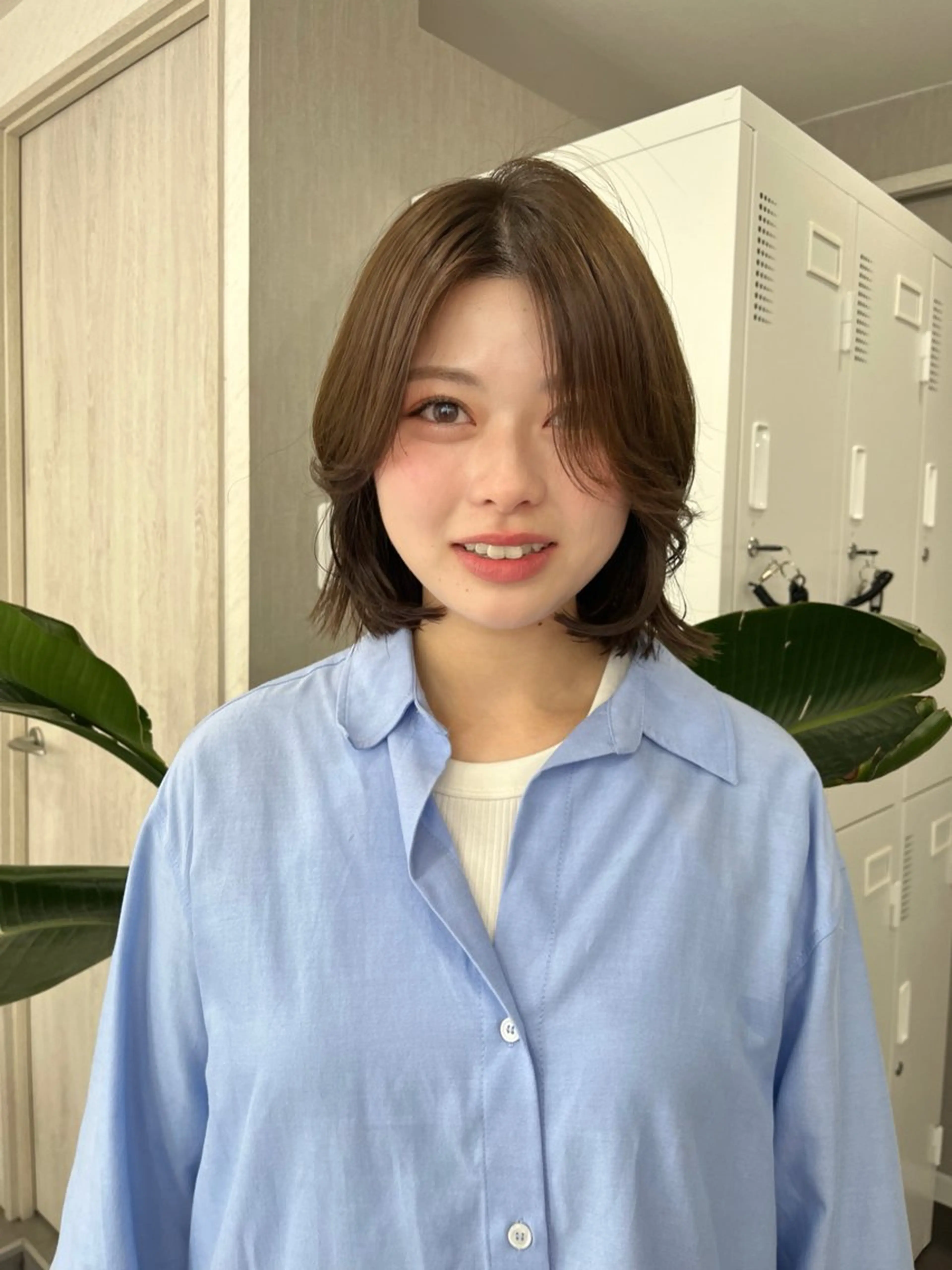 ミディアム カラー 下石怜子/レイヤー/ 透明感カラーのヘアスタイル